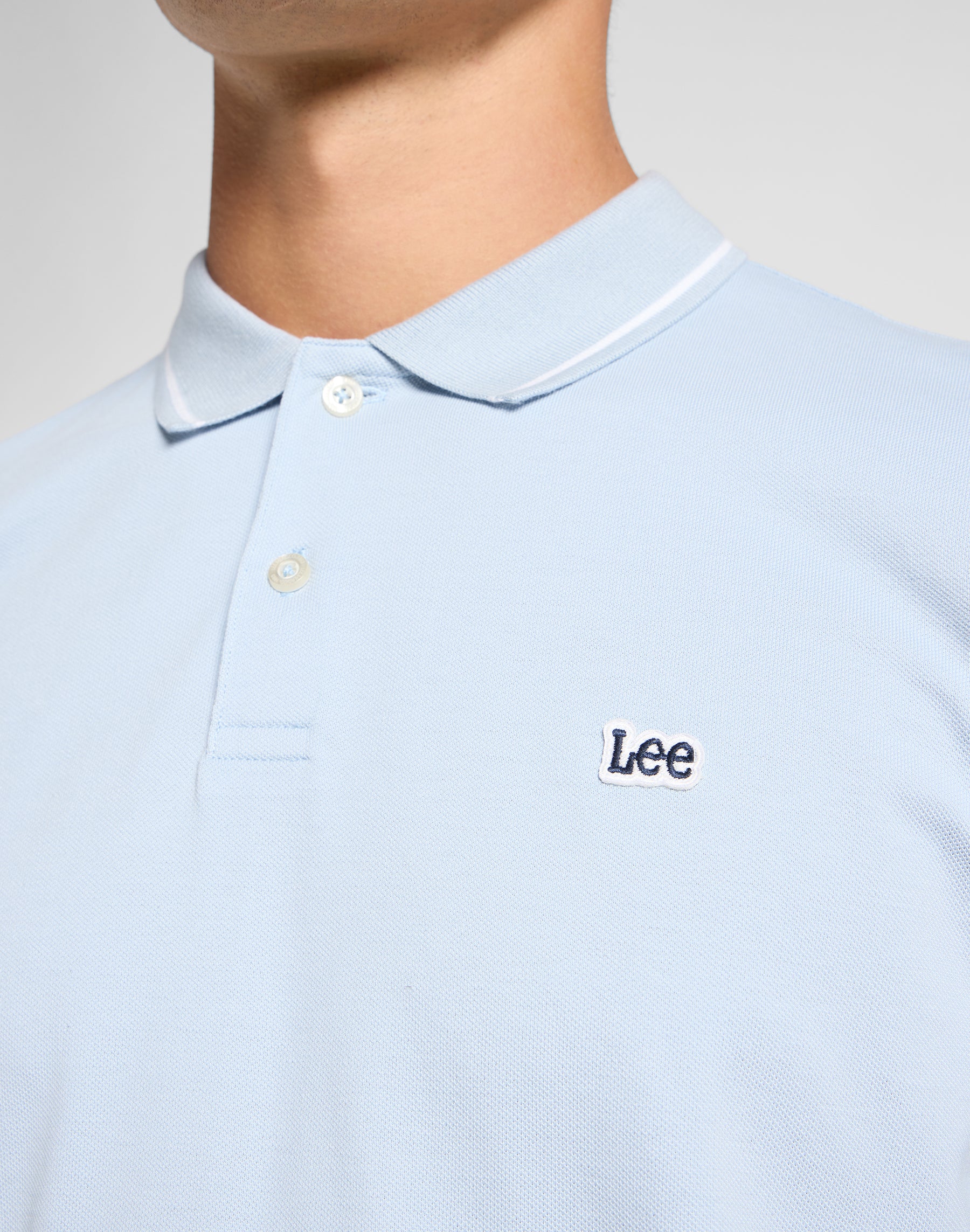 Polo piqué en Shy Blue T-shirts Lee