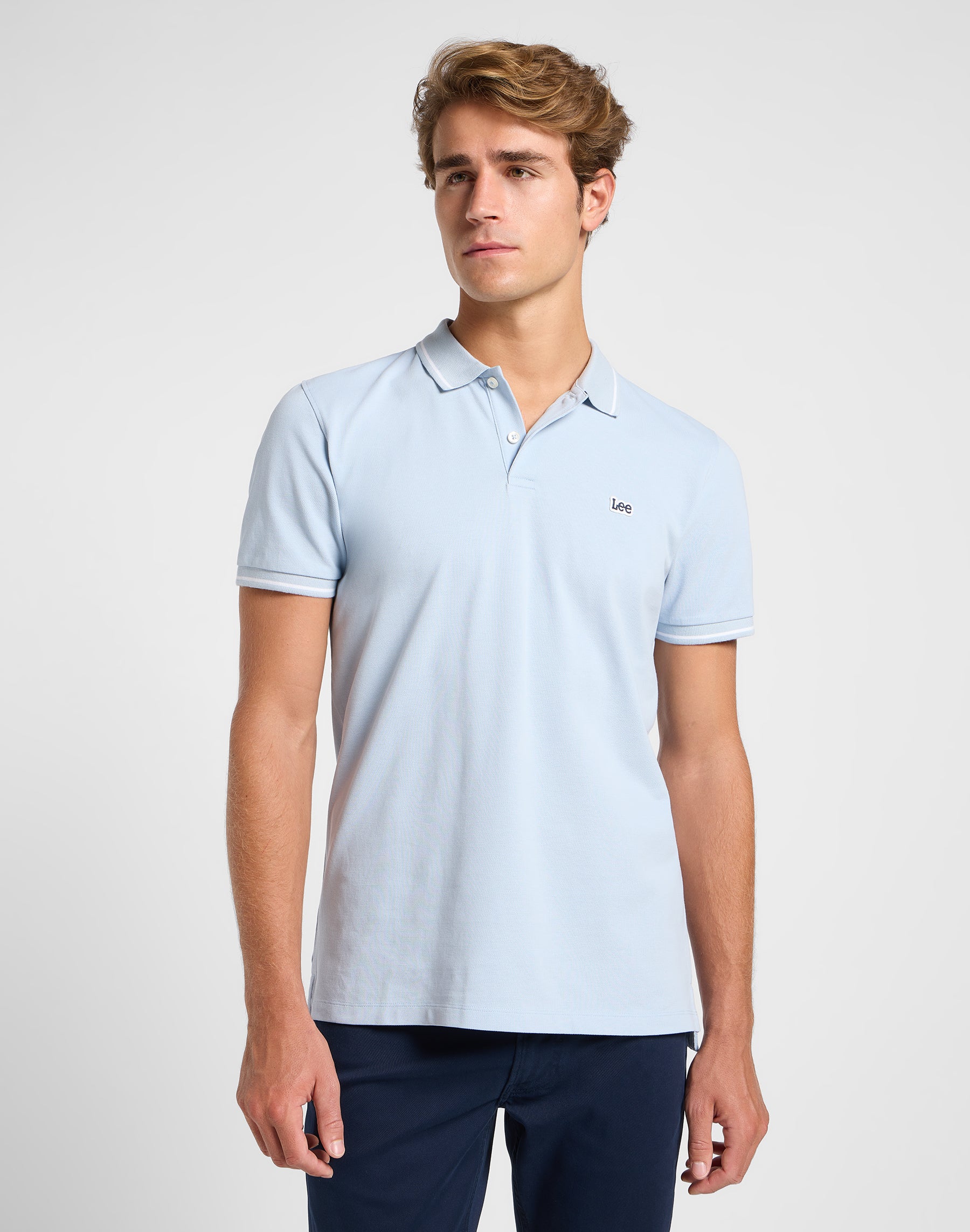 Polo piqué en Shy Blue T-shirts Lee