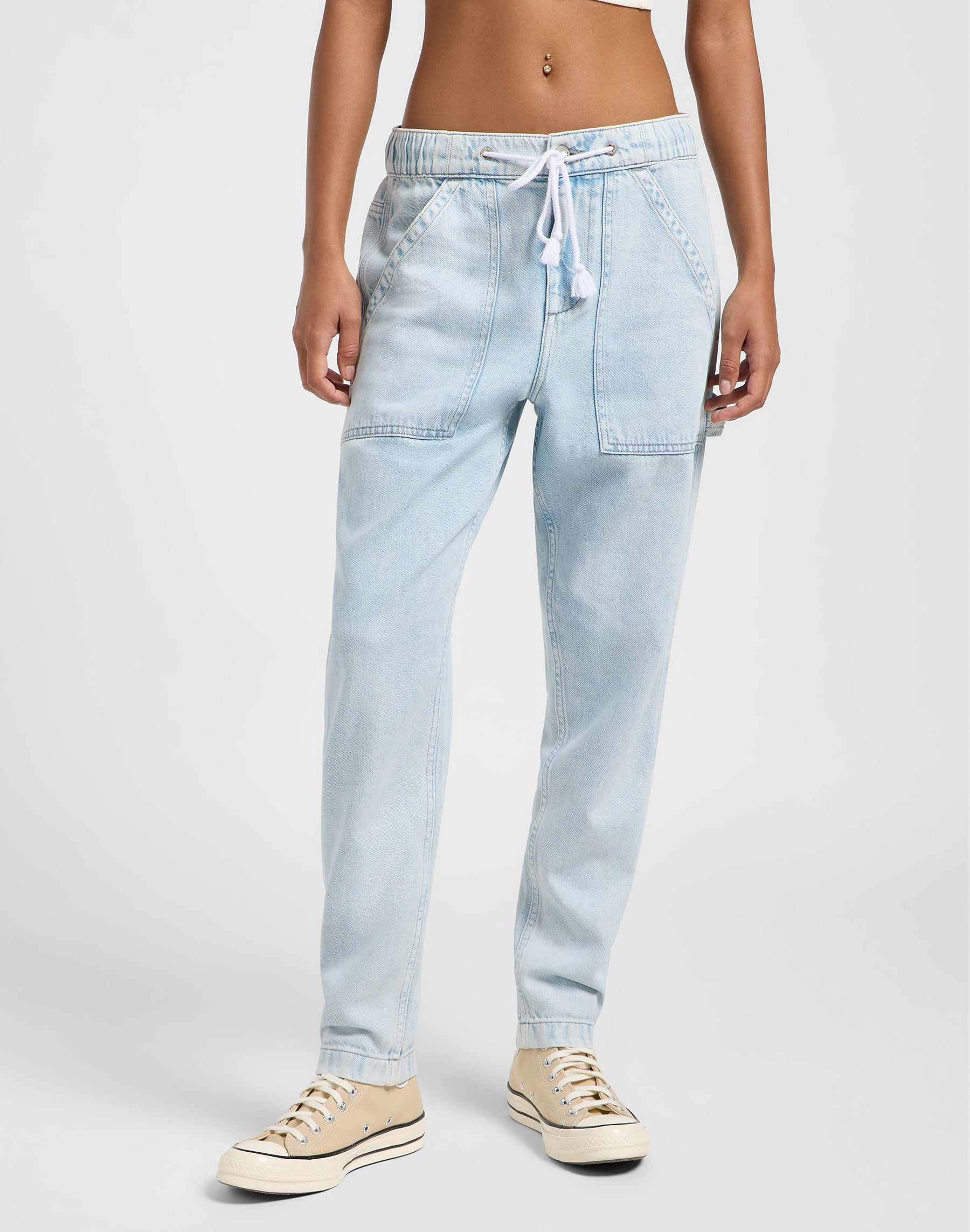 Drawstring Pull On en Bright Mist Jeans Lee