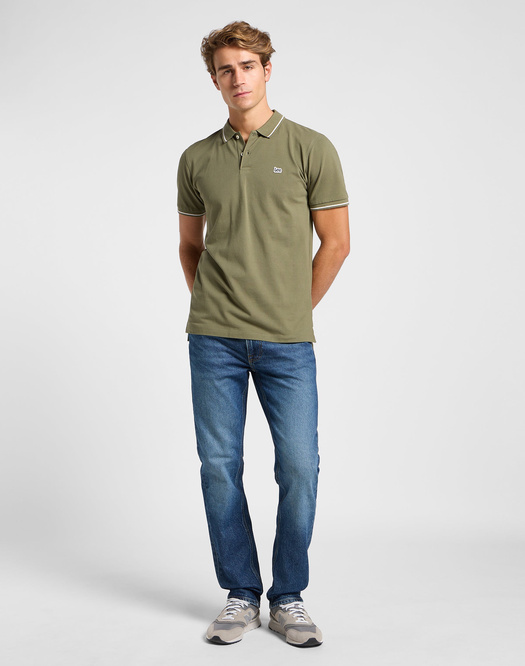 Polo piqué en vert mercantile T-shirts Lee