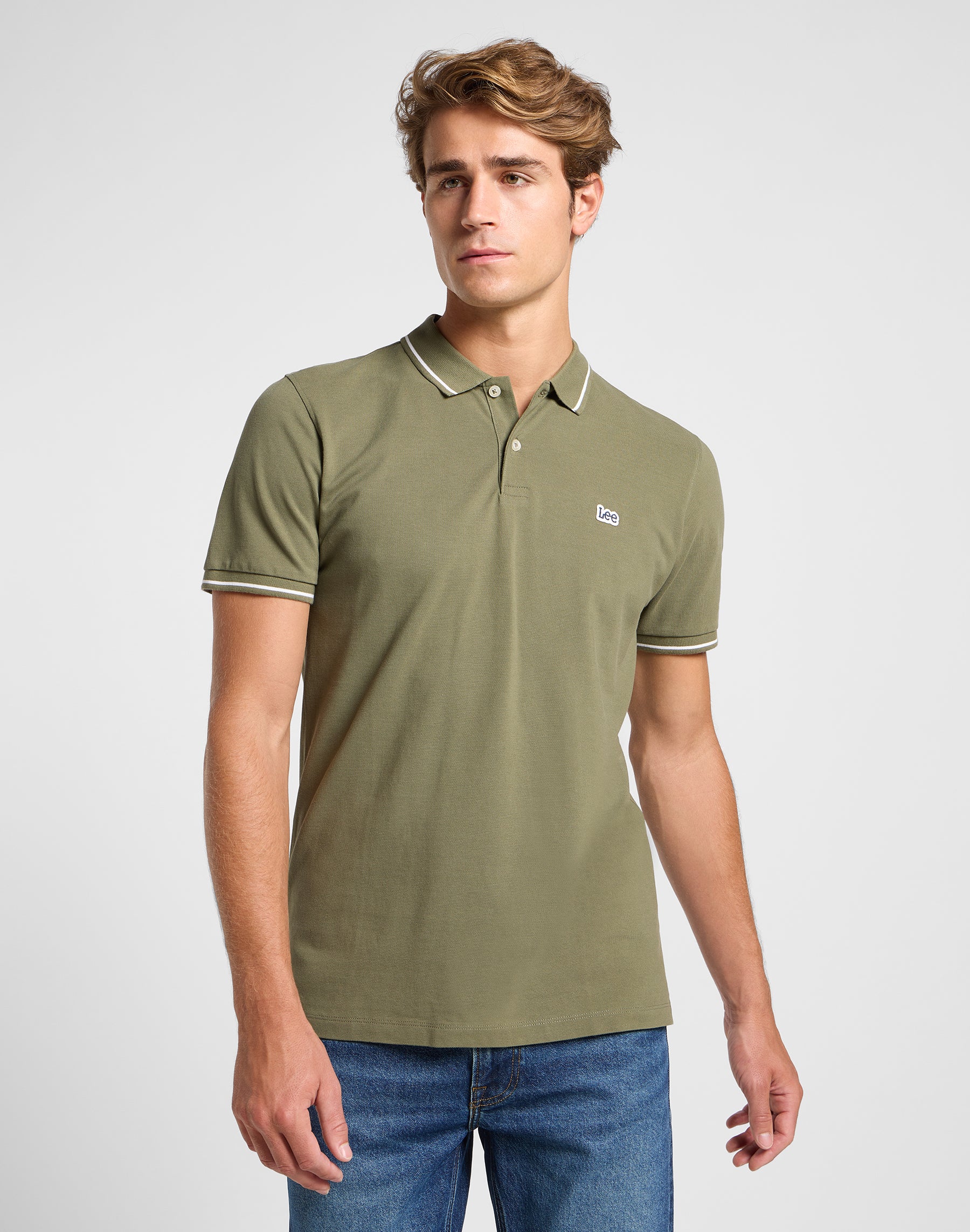 Polo piqué en vert mercantile T-shirts Lee