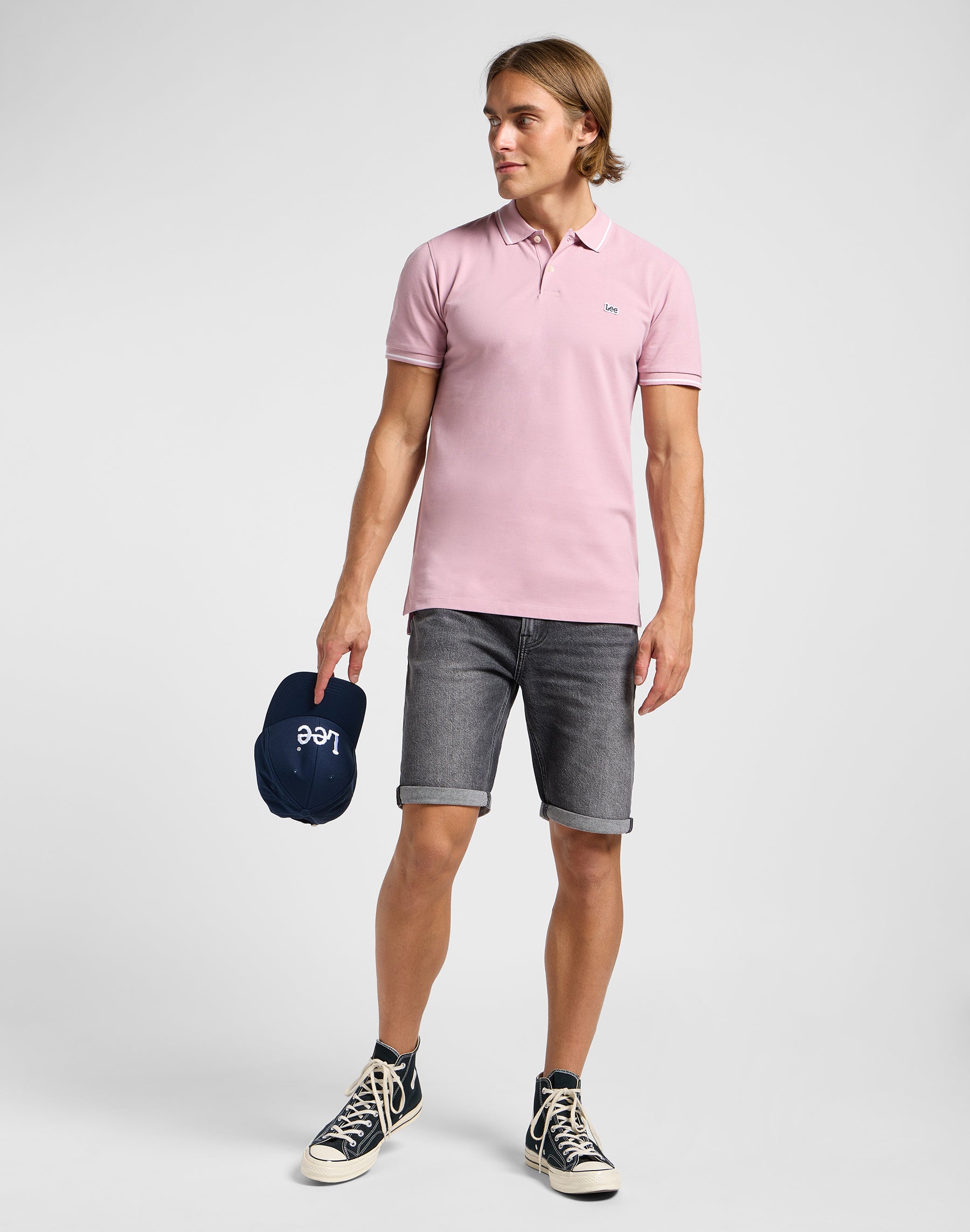 Polo piqué en mauve doux T-shirts Lee