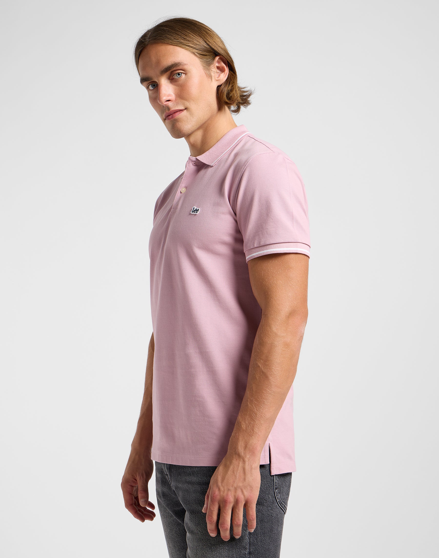 Polo piqué en mauve doux T-shirts Lee