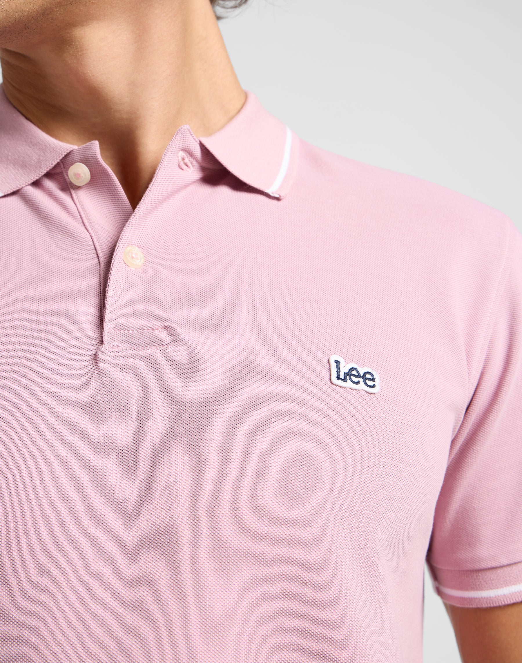 Polo piqué en mauve doux T-shirts Lee