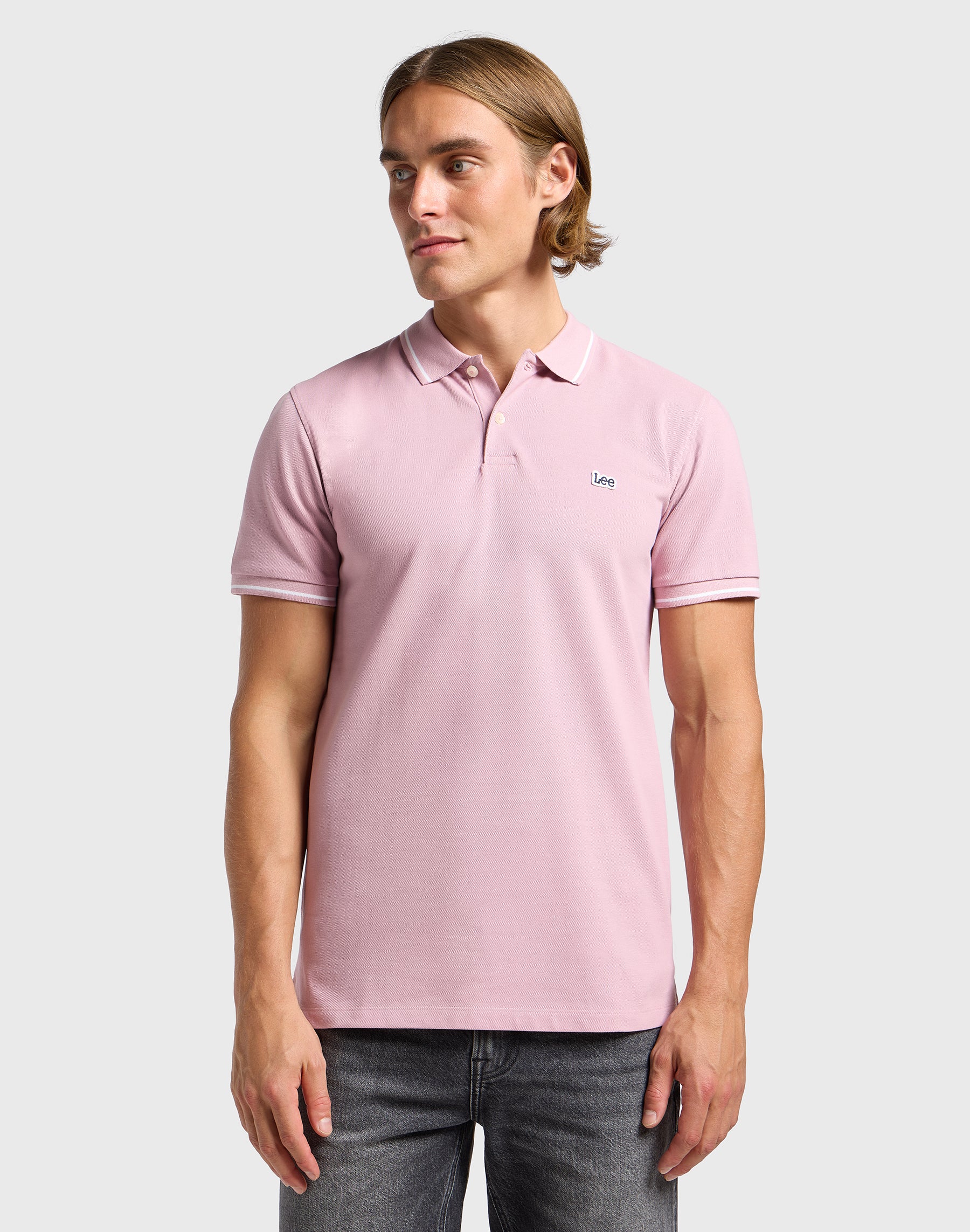 Polo piqué en mauve doux T-shirts Lee