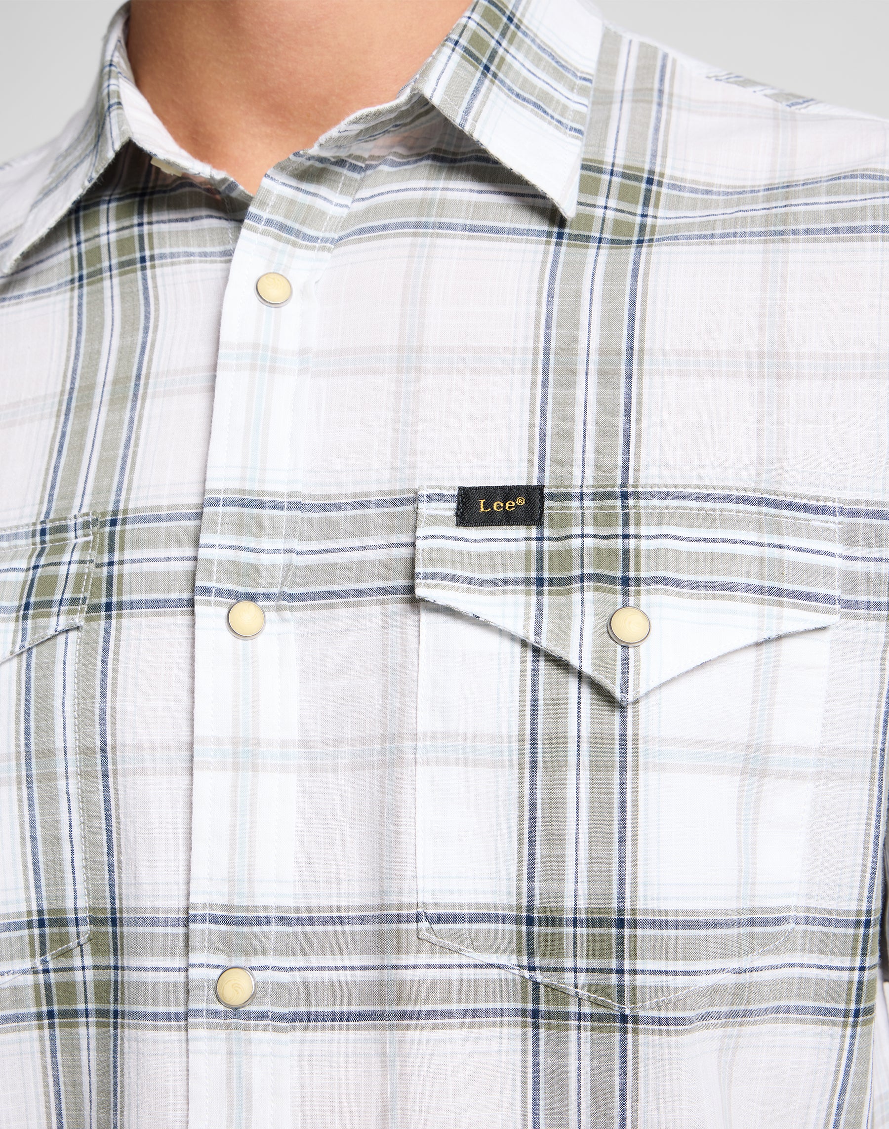 Clean Western Shirt in Mercantile Bright White Chemises Lee