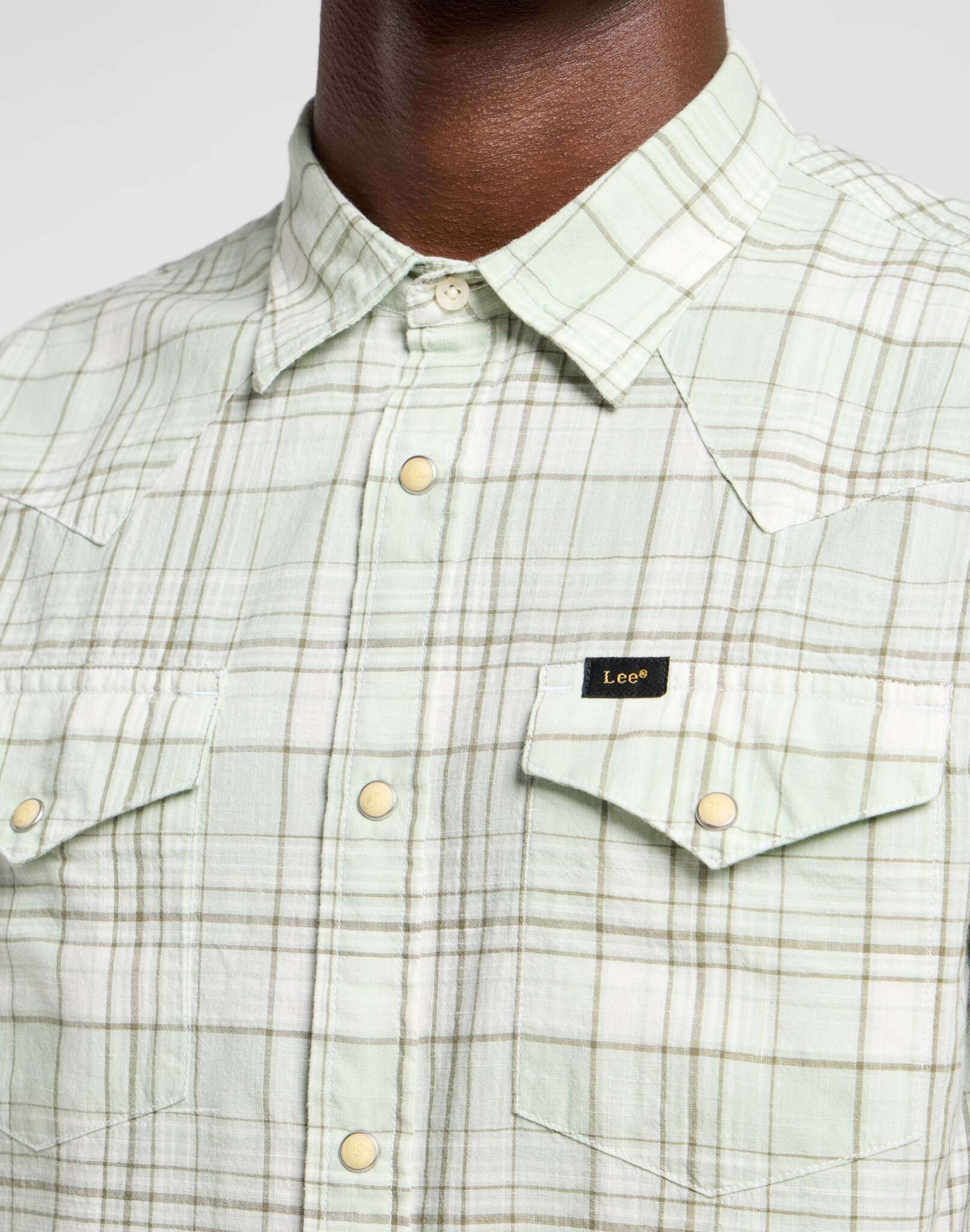 Ss Western Shirt in Mercantile Sage Ombre Chemises Lee