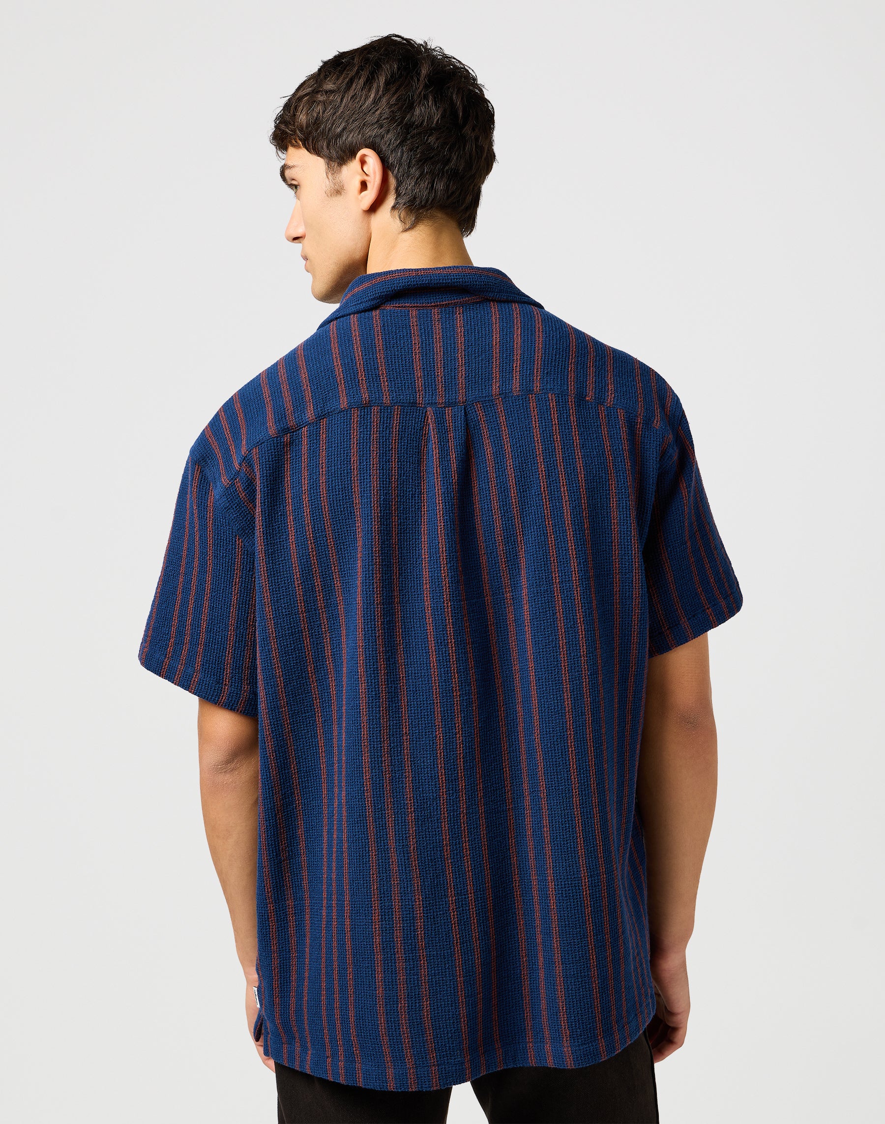 Ss Resort Shirt in Navy Stripe Chemises Wrangler