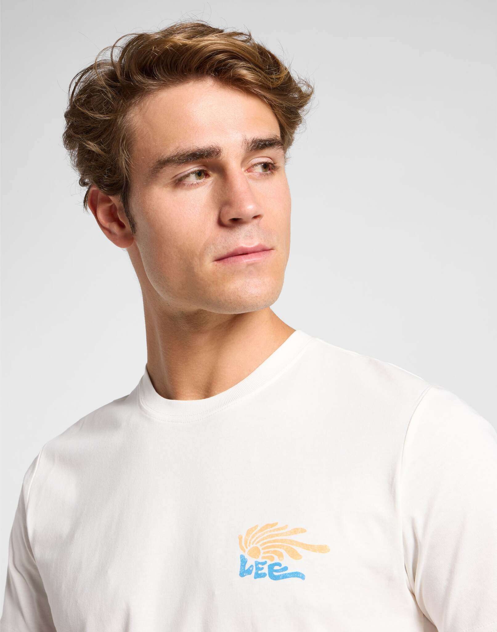 Medium Logo Tee en écru T-shirts Lee