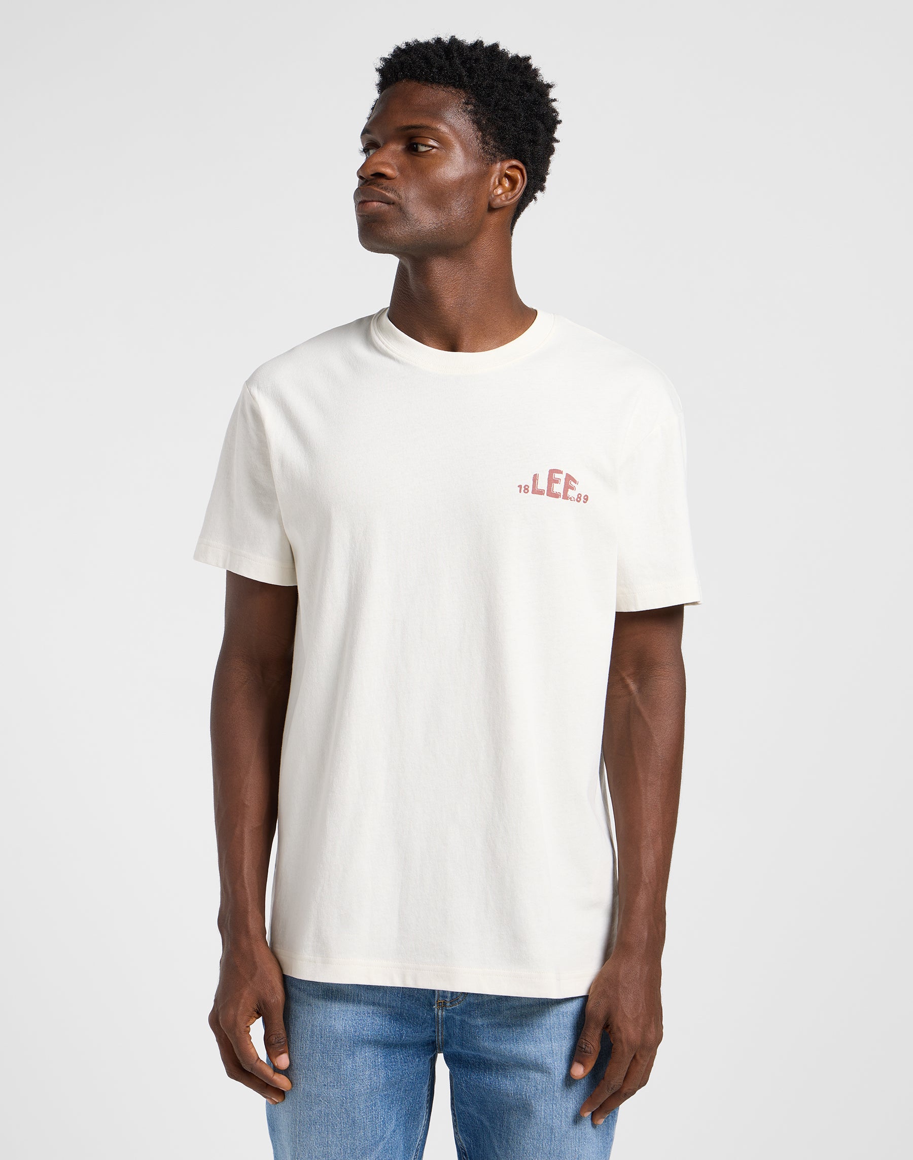 Regular Logo Tee en écru T-shirts Lee