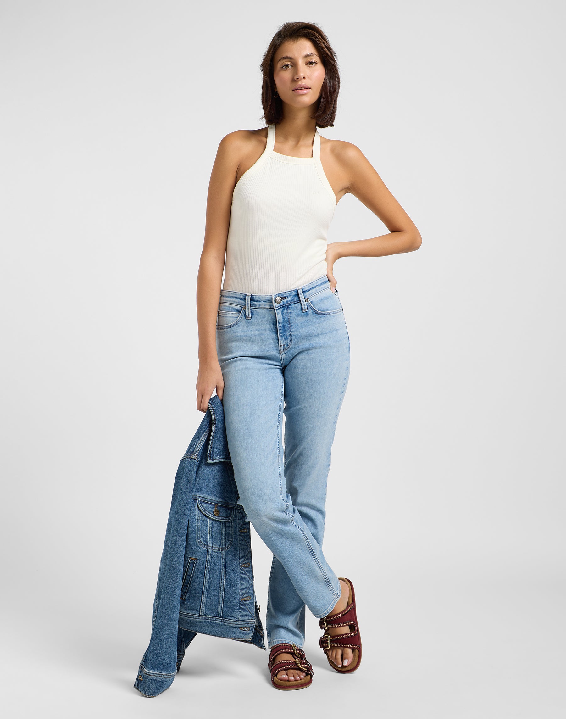 Marion Straight en Light Azul Jeans Lee