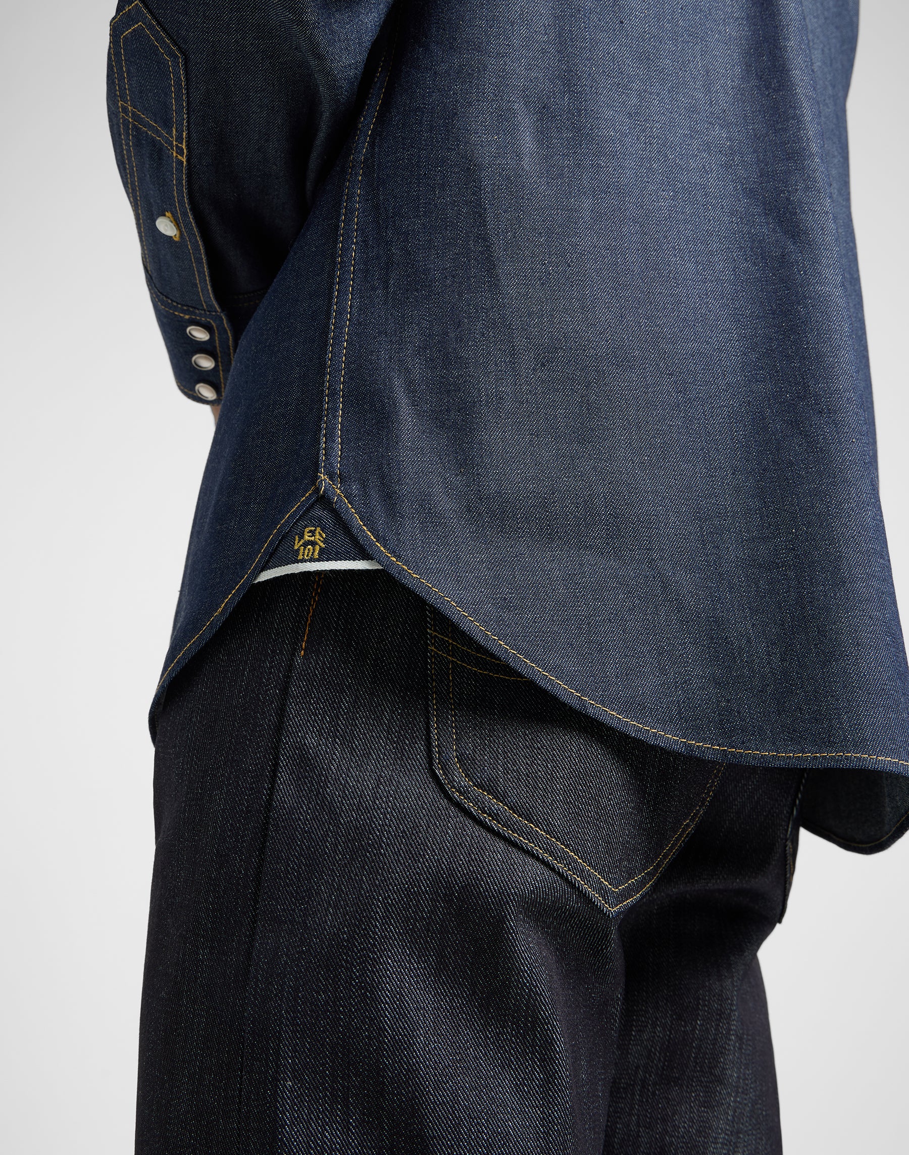 101 50S Western Shirt in Dry Blue Chemises Lee