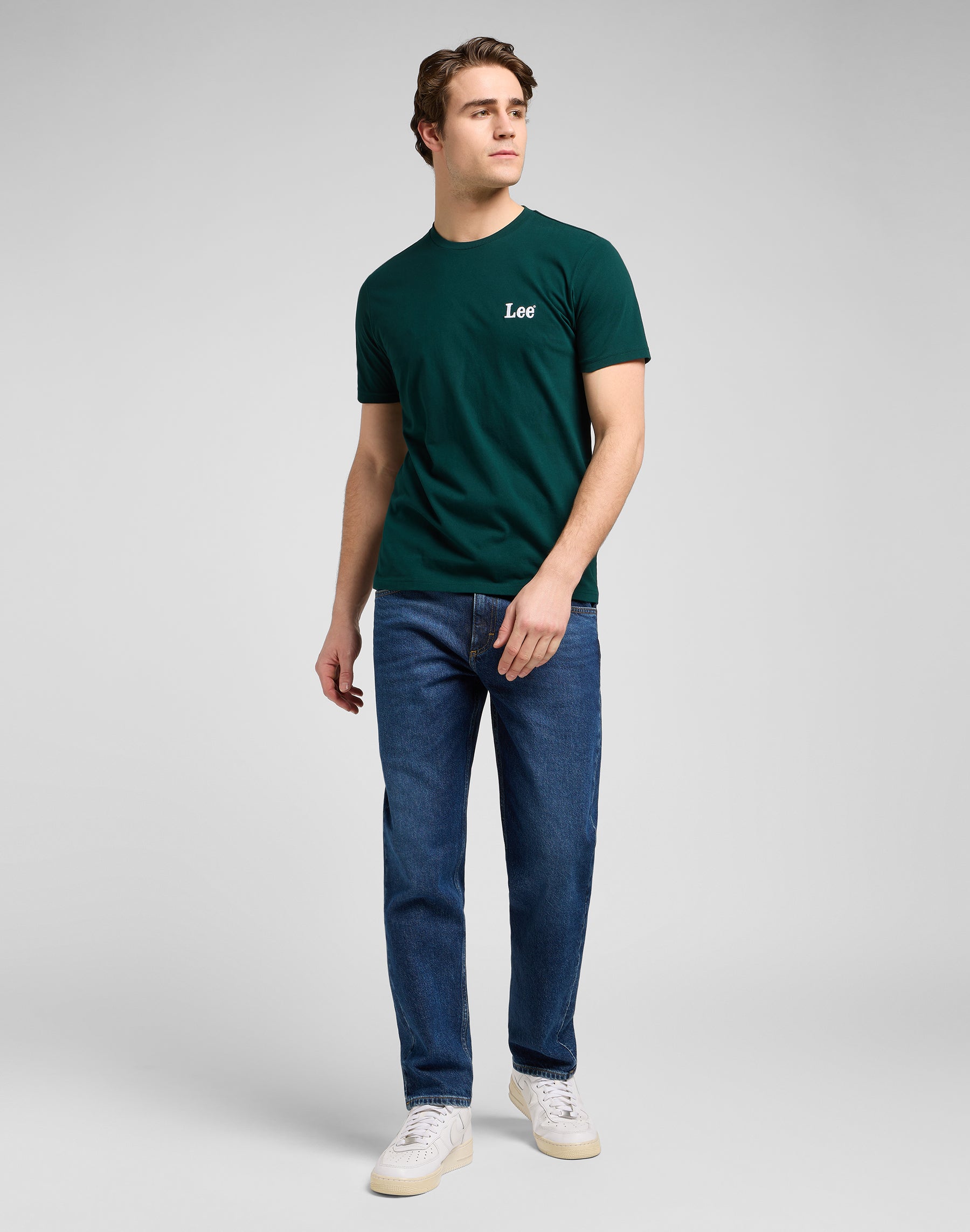 Ss Small Logo Tee in Jade Forest T-shirts Lee