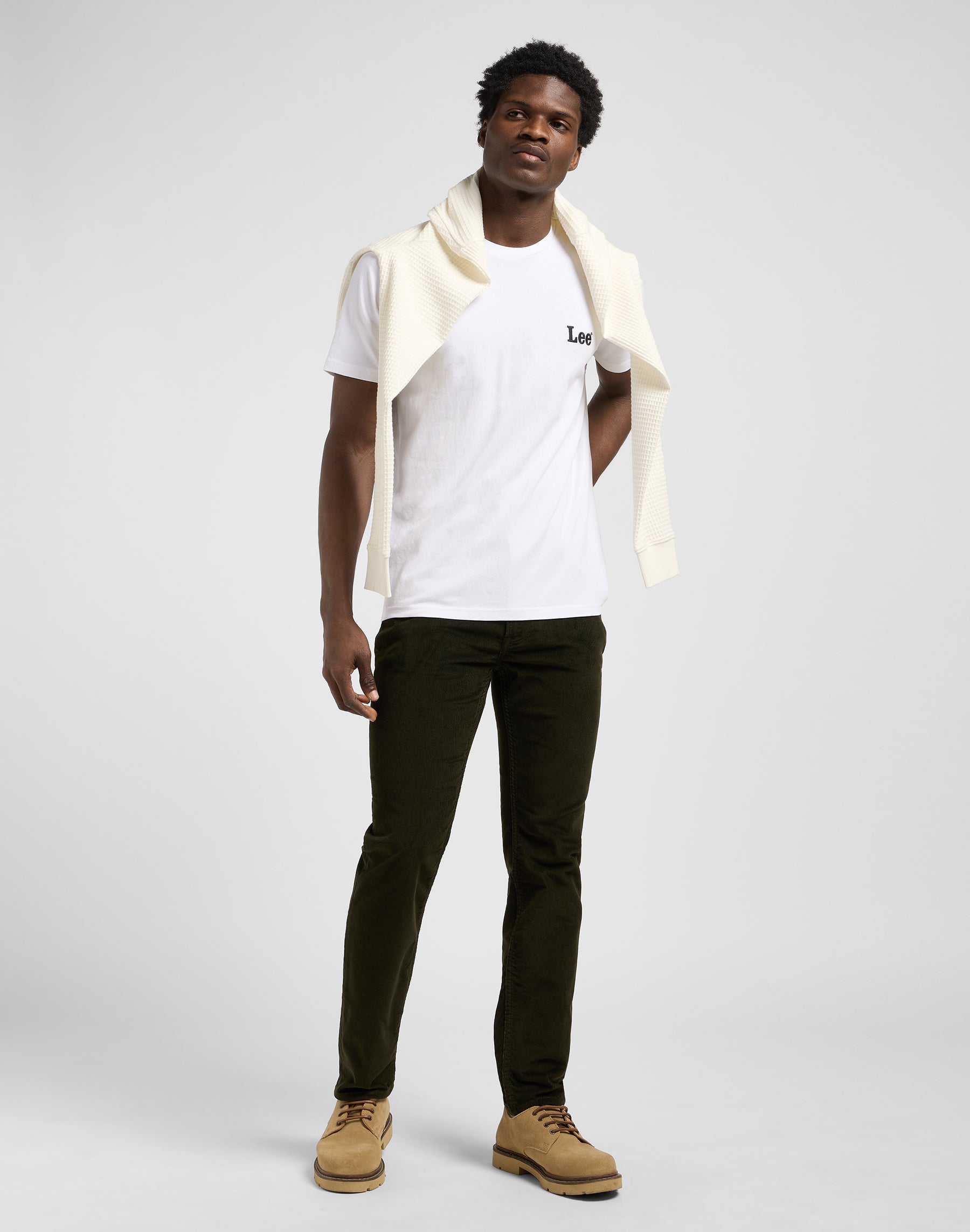Ss Small Logo Tee in Bright White T-shirts Lee