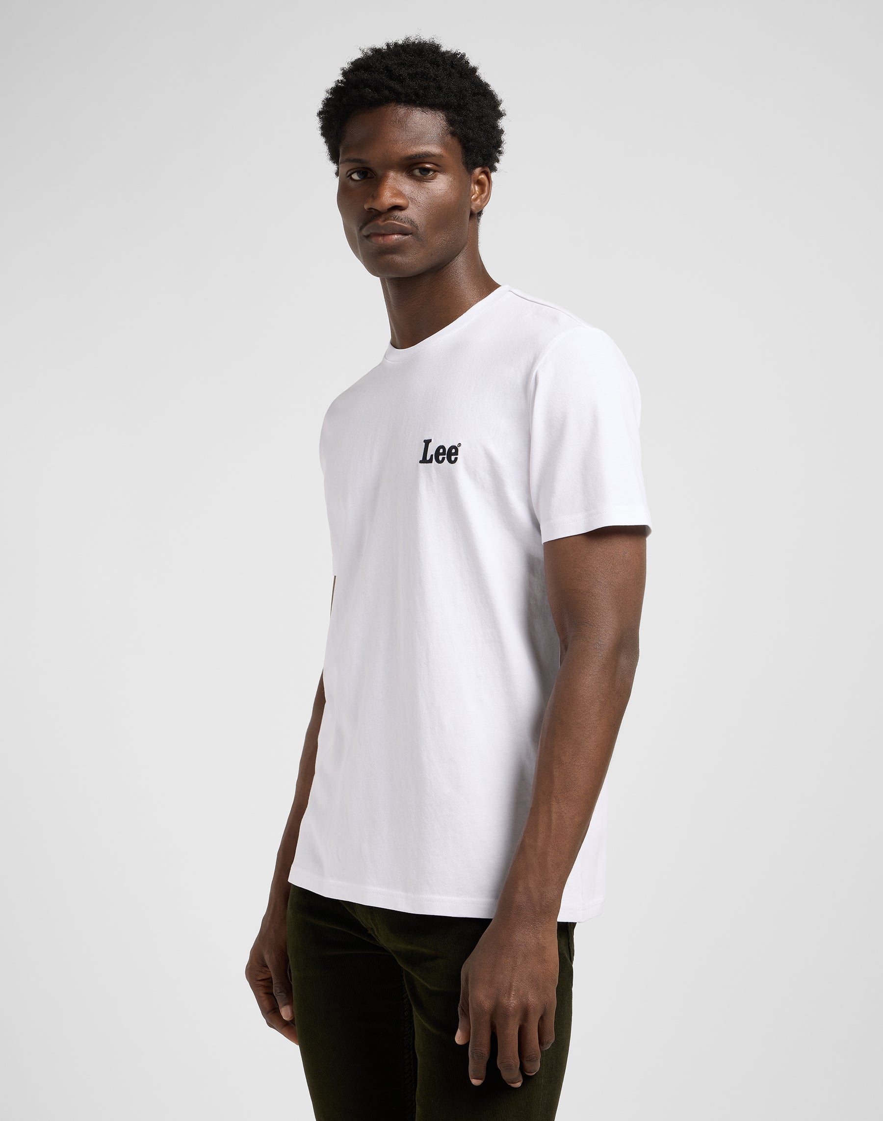 Ss Small Logo Tee in Bright White T-shirts Lee