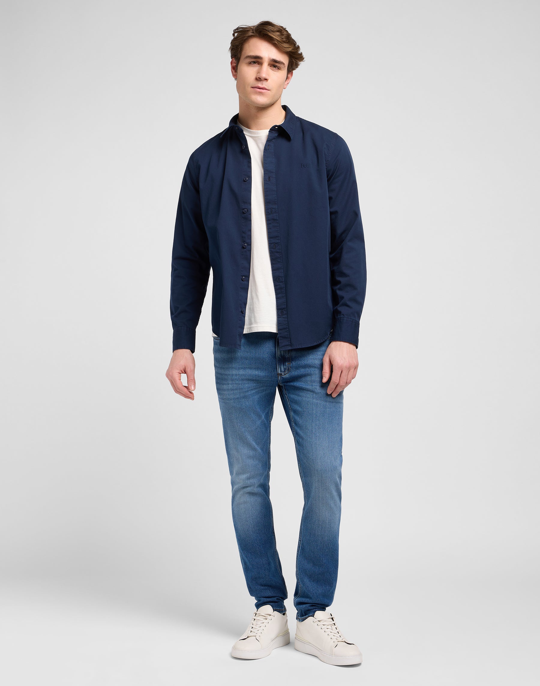 Patch Shirt in Rivet Navy Chemises Lee