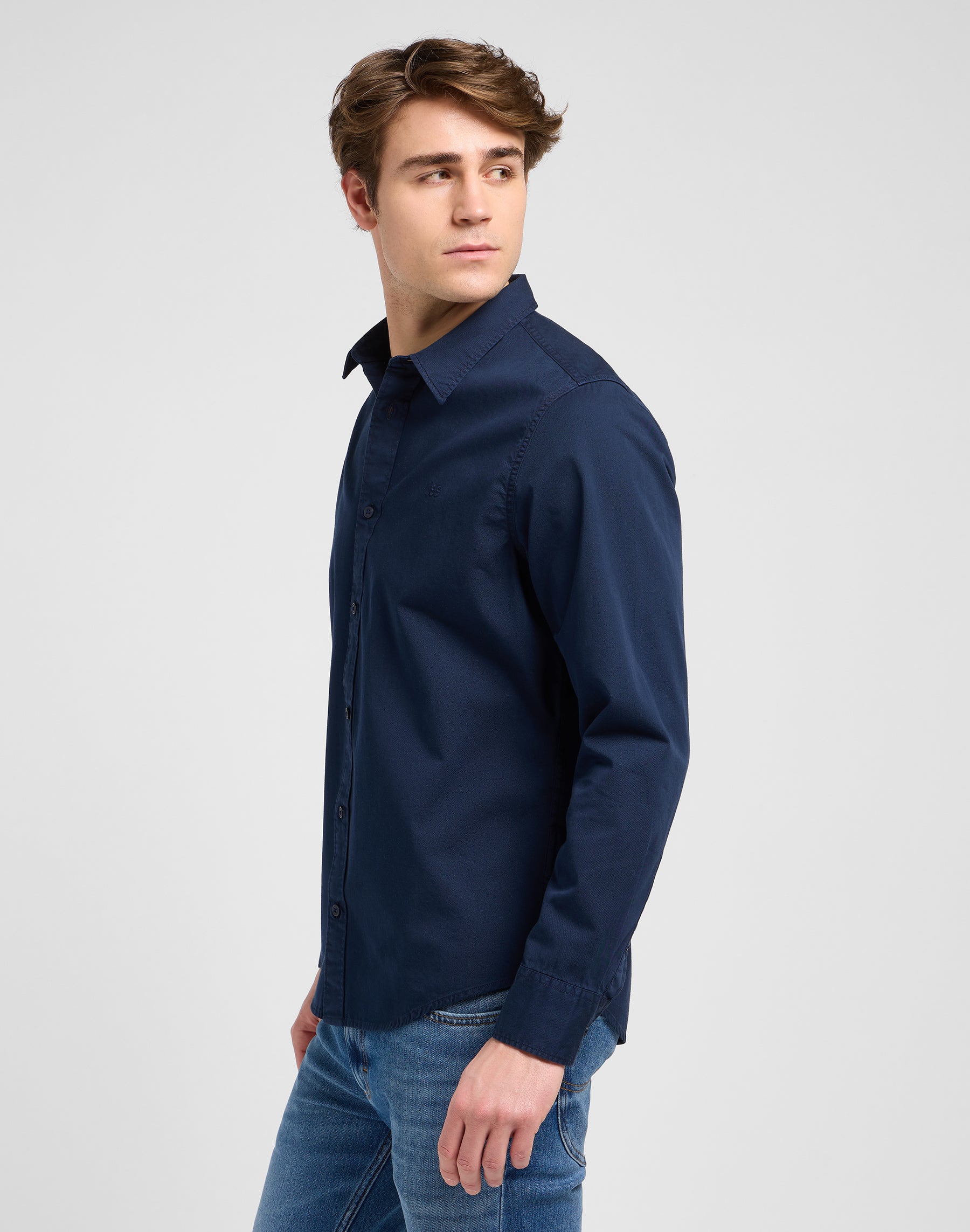 Patch Shirt in Rivet Navy Chemises Lee