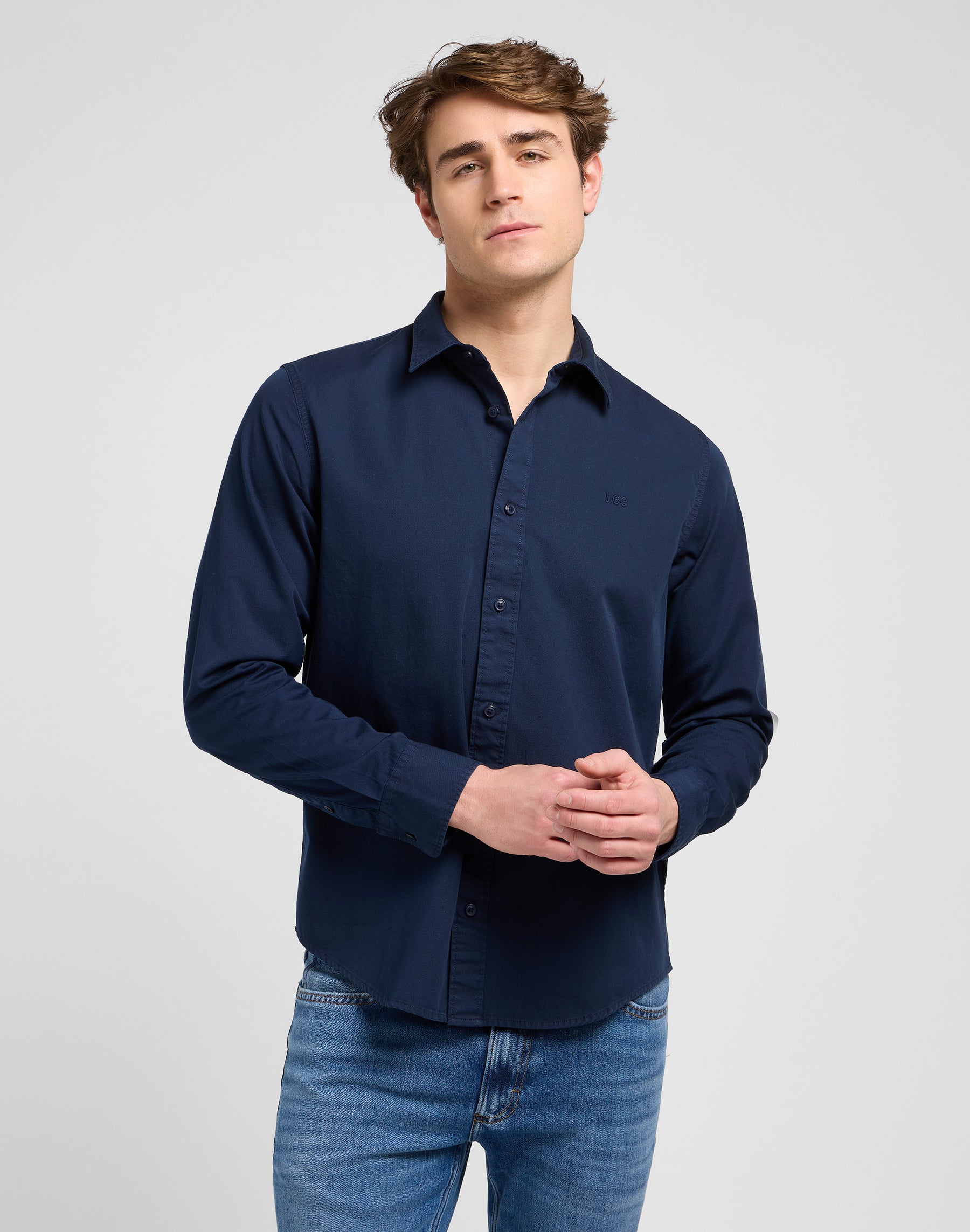Patch Shirt in Rivet Navy Chemises Lee