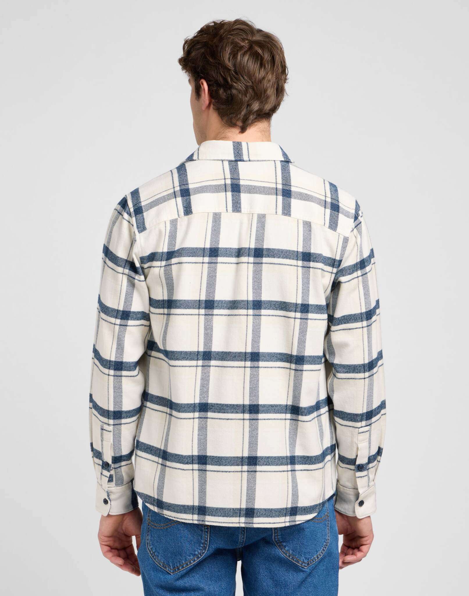 Chemise Mercantile en écru vintage Jaspe Plaid