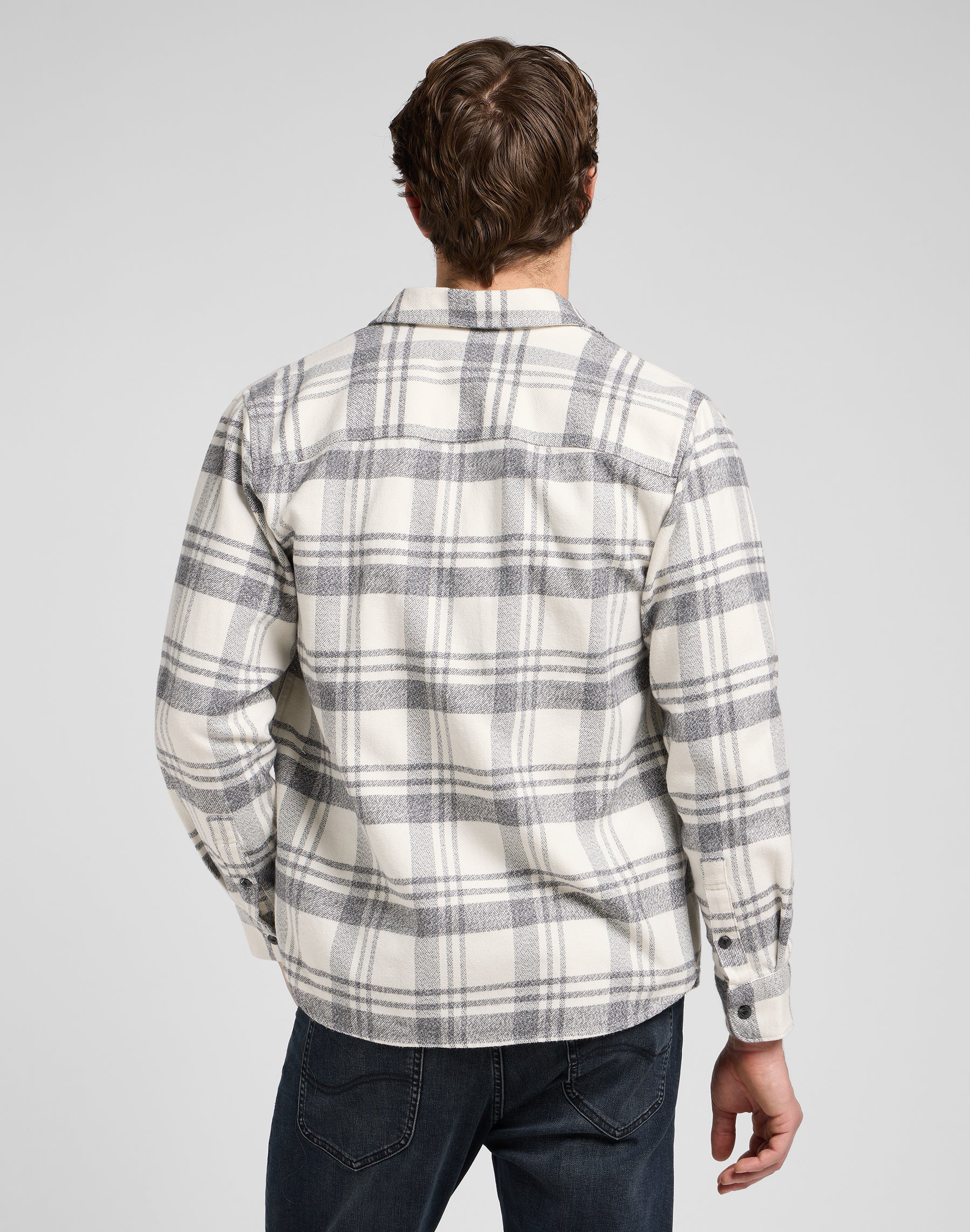 Chemise Mercantile in Painter Gray Jaspe Plaid Chemises Lee