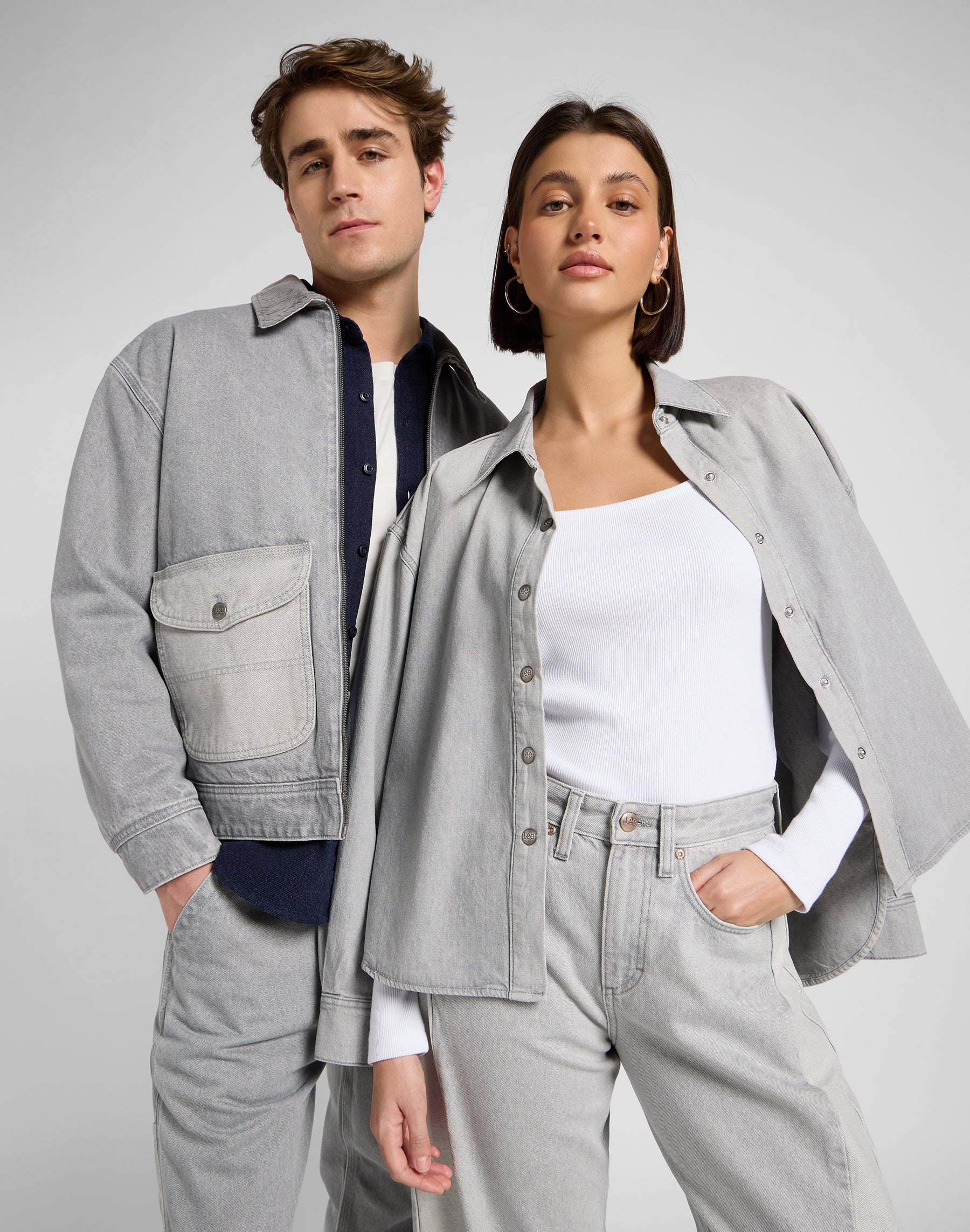 Slouchy Str Carpenter en Gemini Grey Jeans Lee