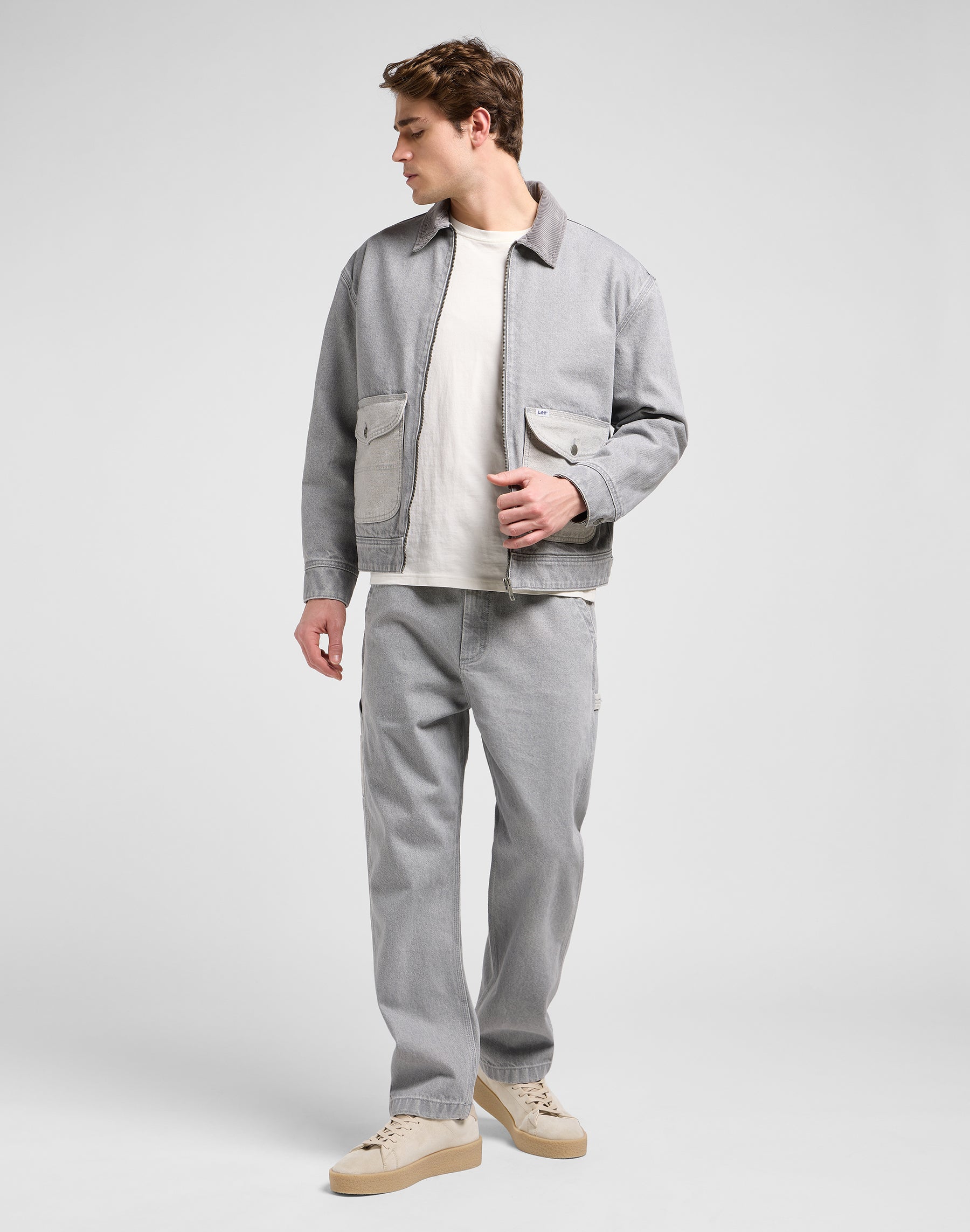 Slouchy Str Carpenter en Gemini Grey Jeans Lee