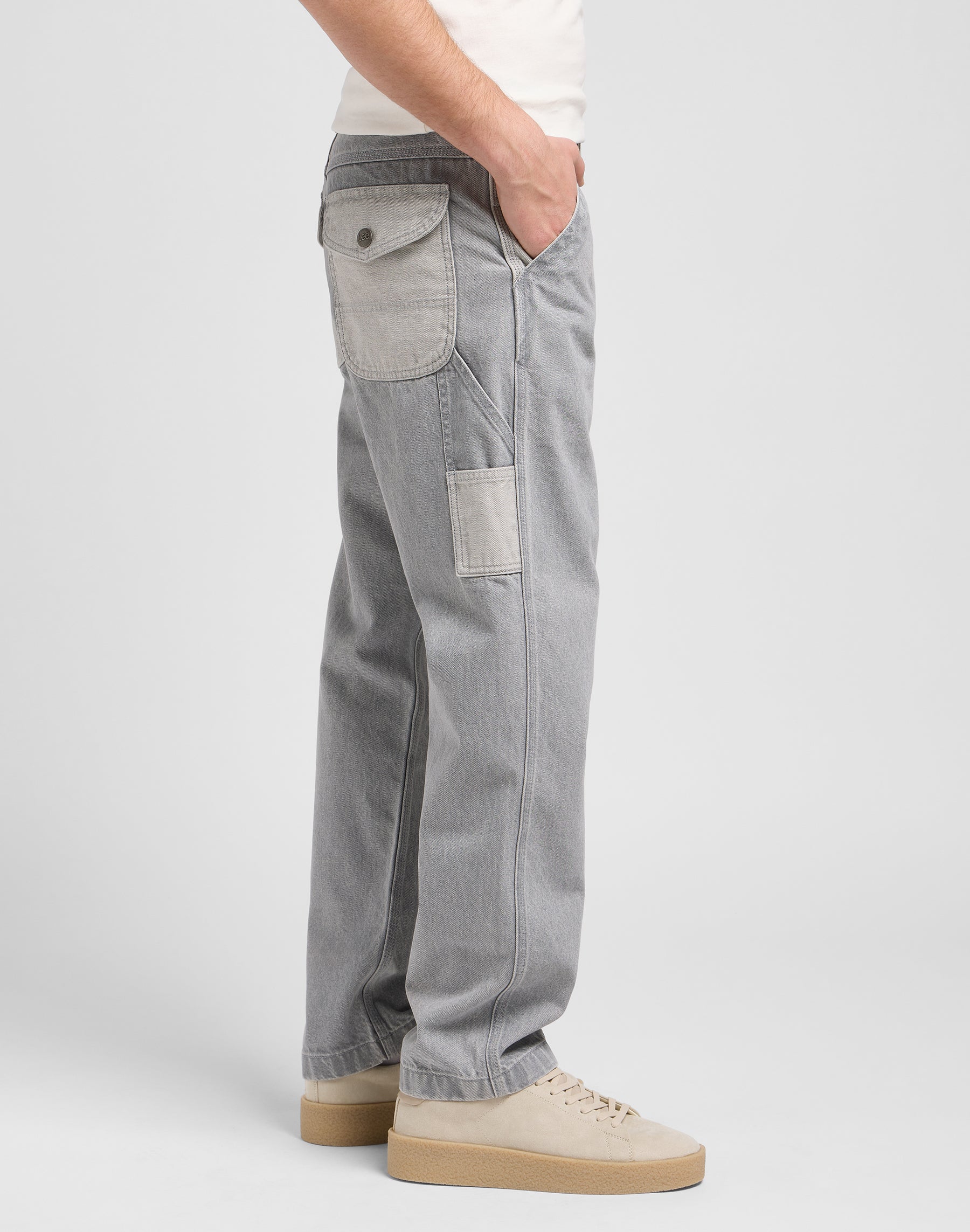 Slouchy Str Carpenter en Gemini Grey Jeans Lee