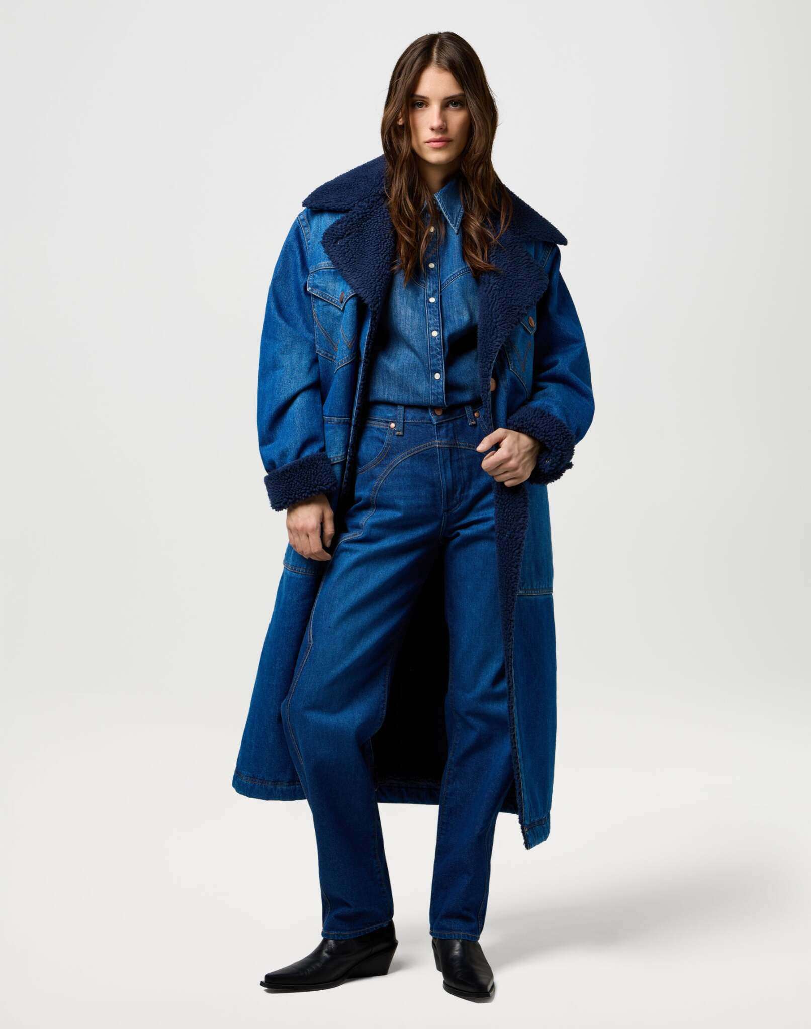 Wrange Coat in Sparkle Blue Vestes Wrangler