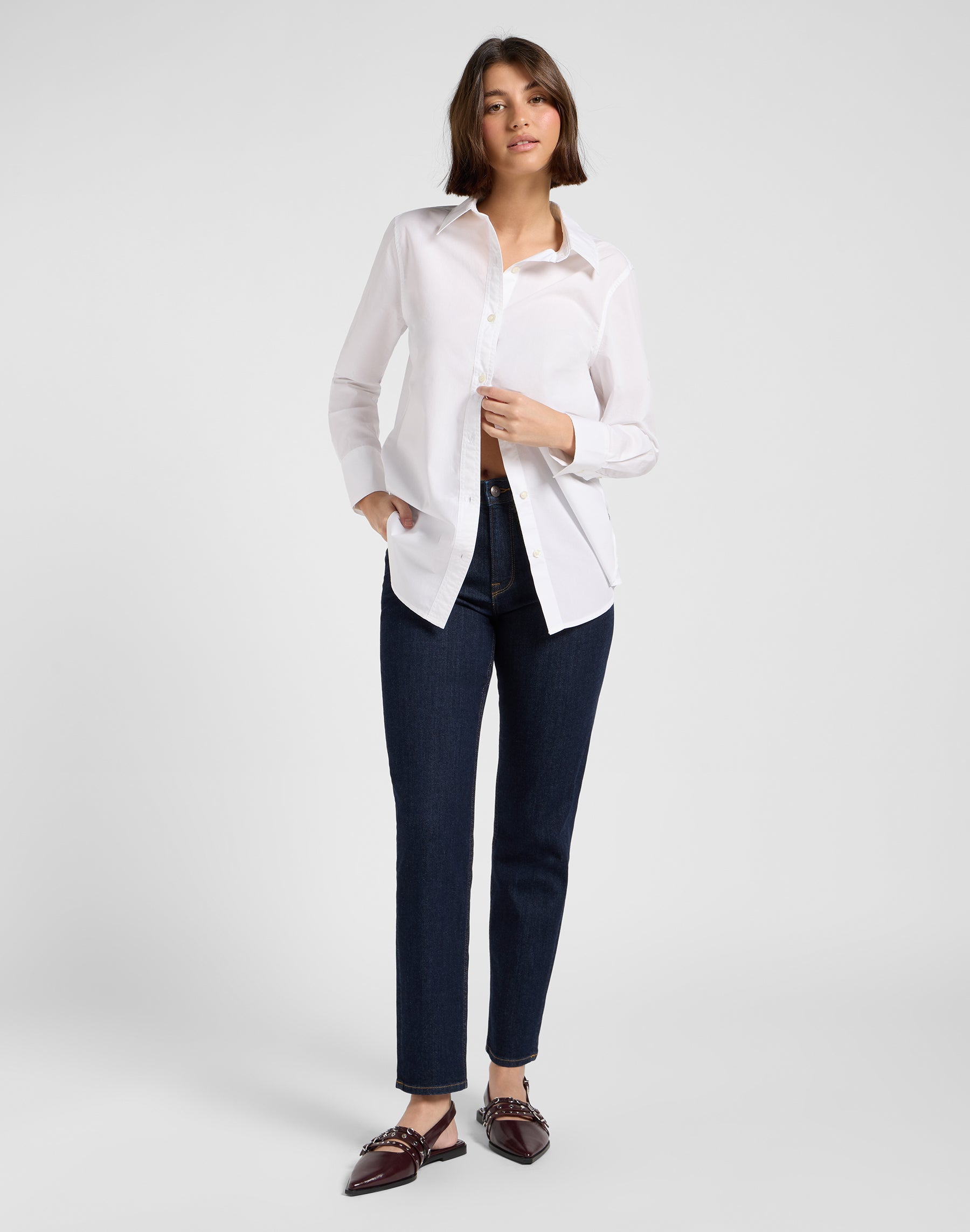 Classic Shirt in Bright White Chemises Lee
