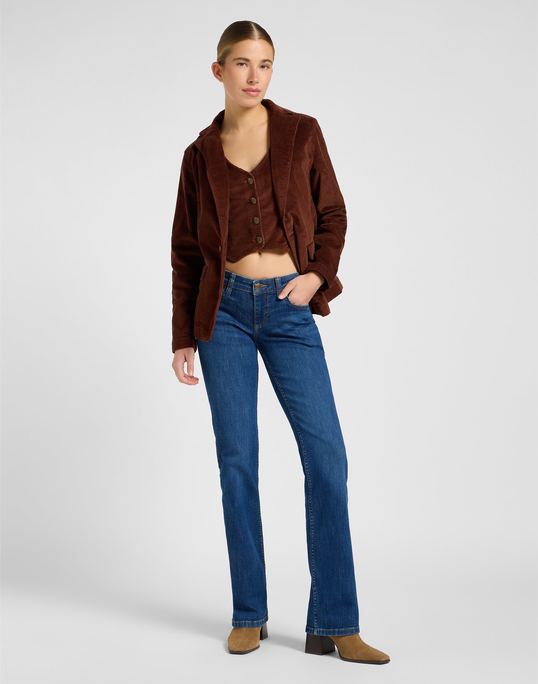 Structured Blazer in Luxe Brown Vestes Lee