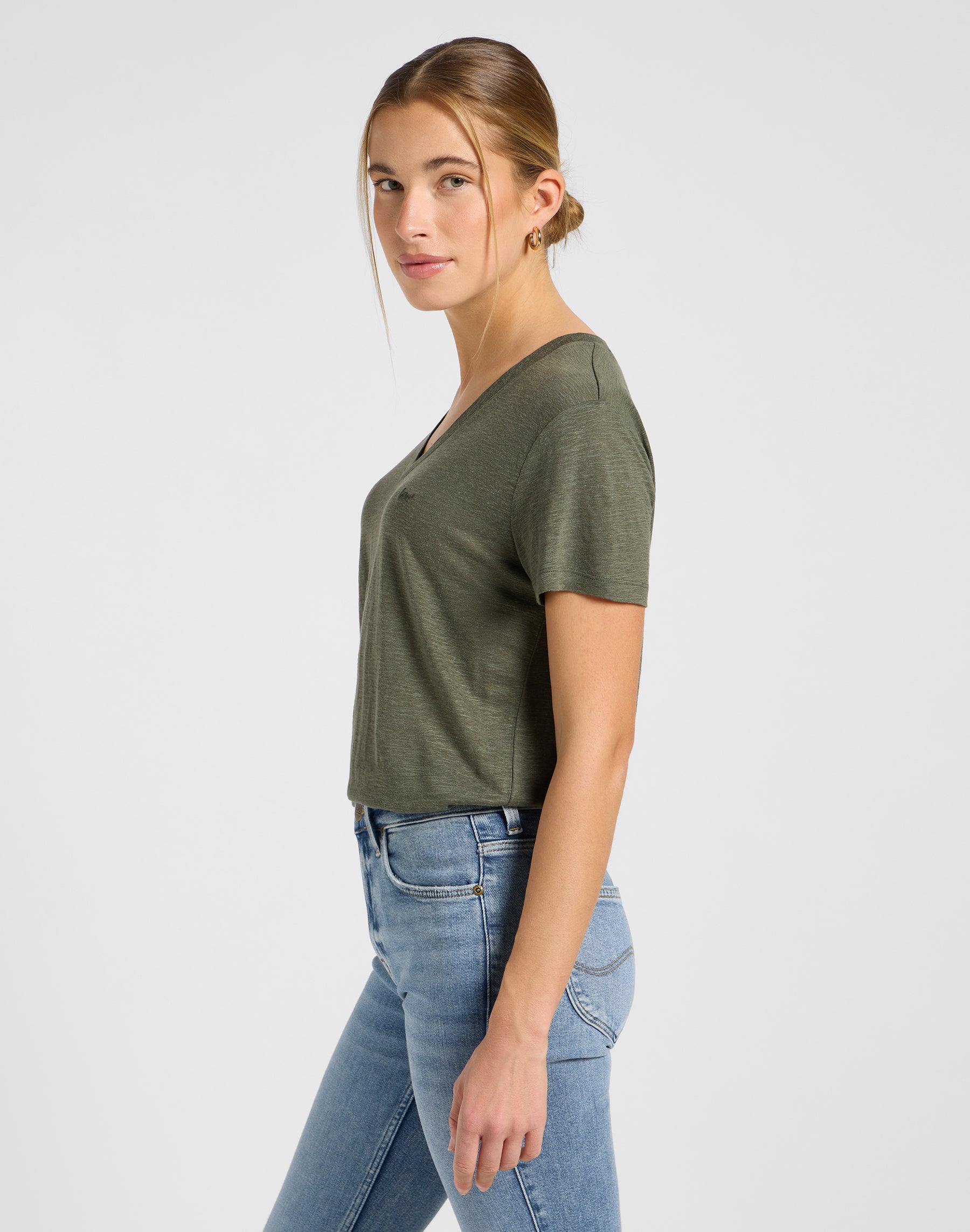 Tee-shirt col en V Oak Moss T-shirts Lee