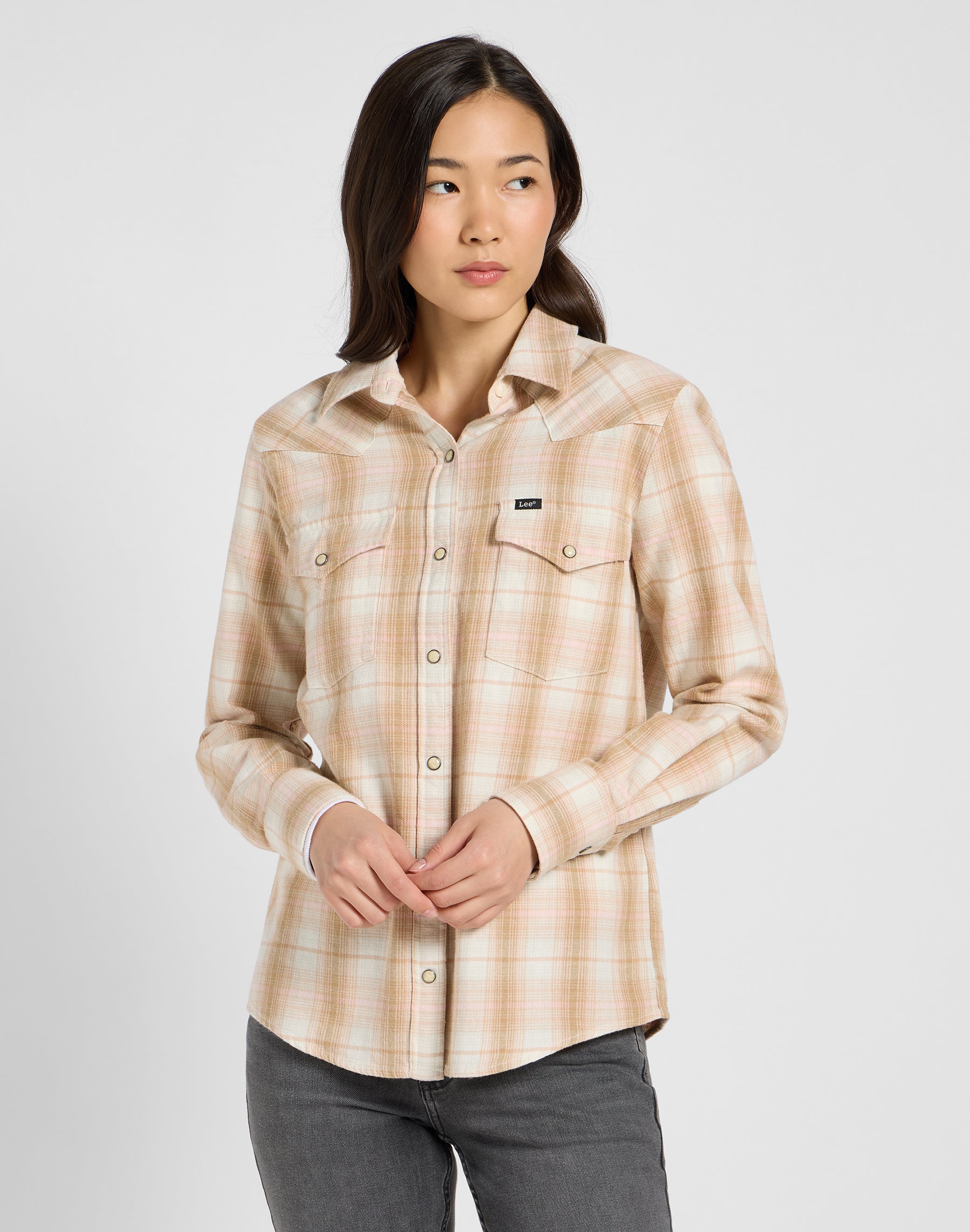 Chemise Western régulière à carreaux Kaki Chemises Lee