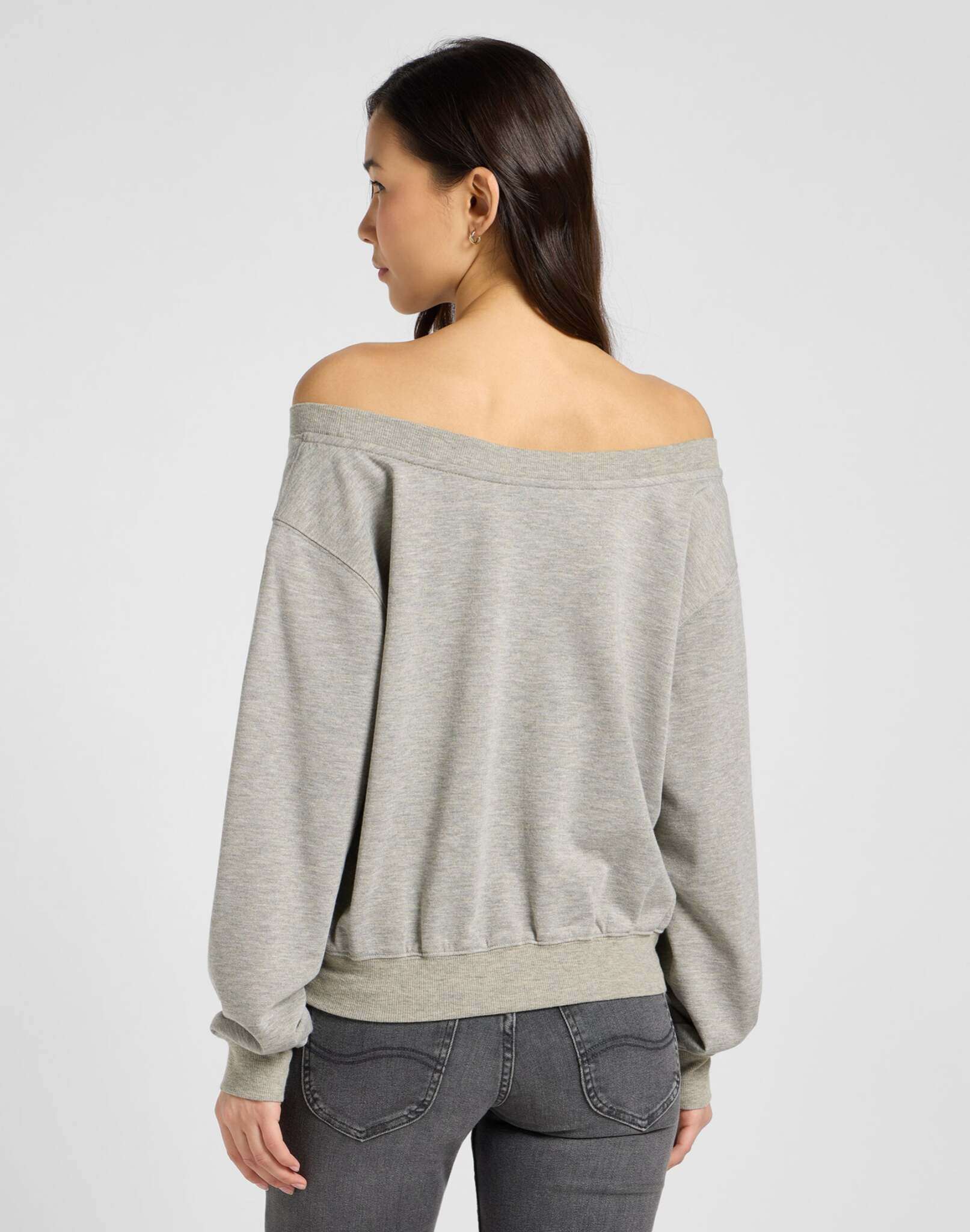 Off Shoulder Sws in Grey Heather Sweatshirts Lee