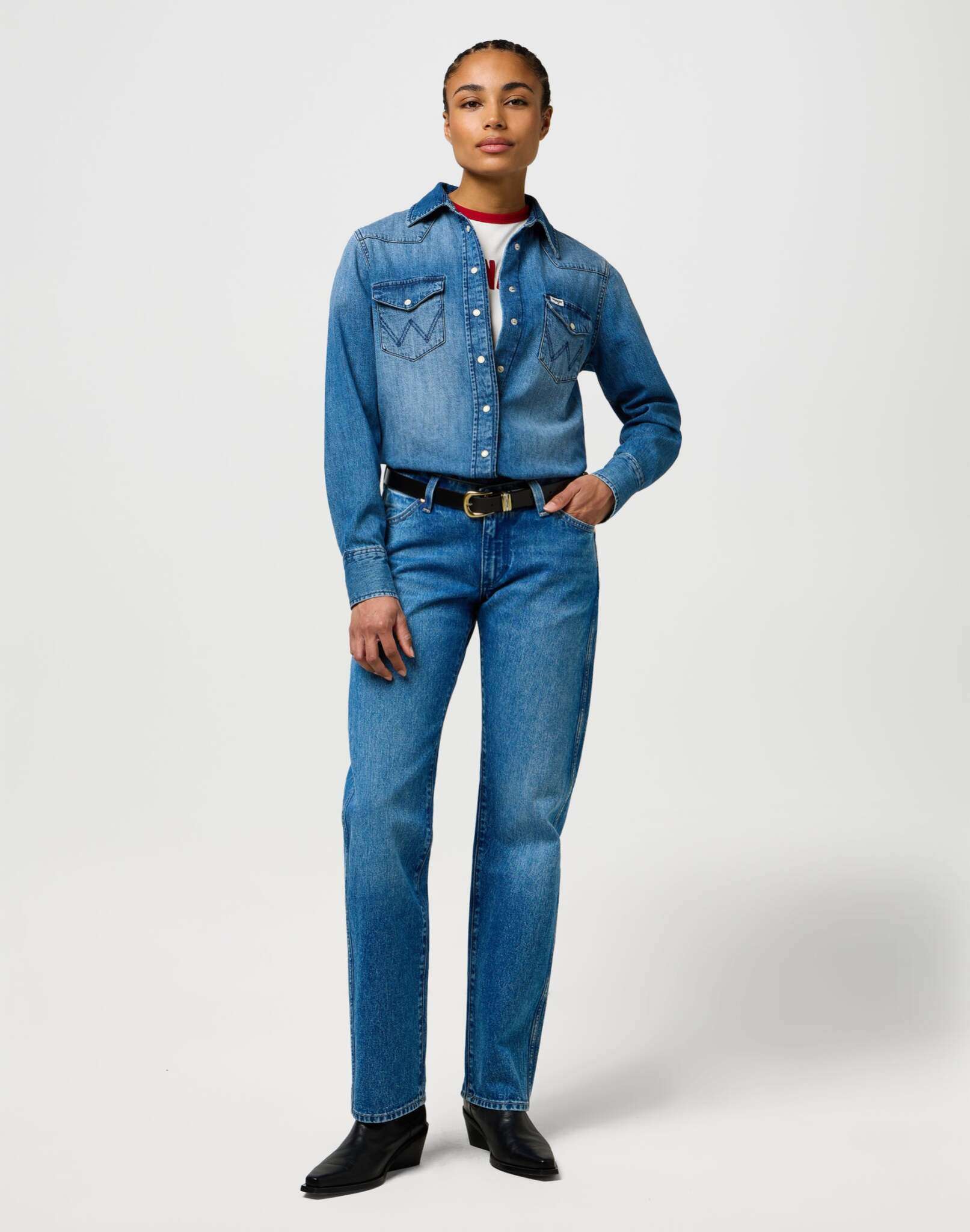 Jean cowboy Low Rise en jean Lasso Lagoon Wrangler