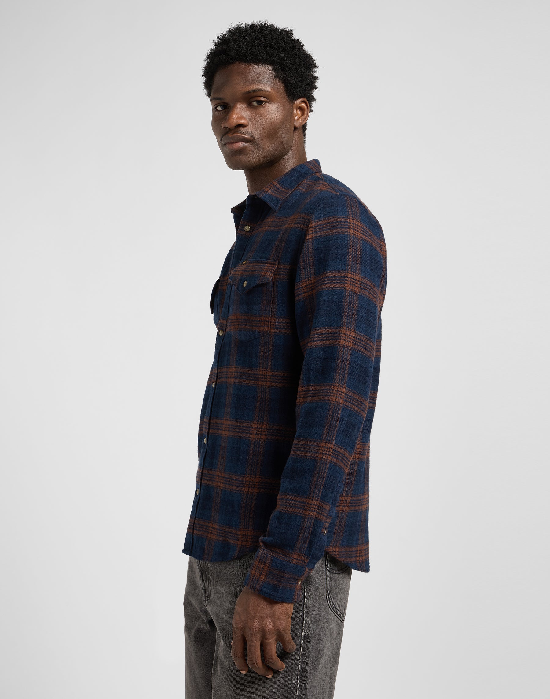 Chemise Western Clean in Luxe Rivet Navy Chemises Lee