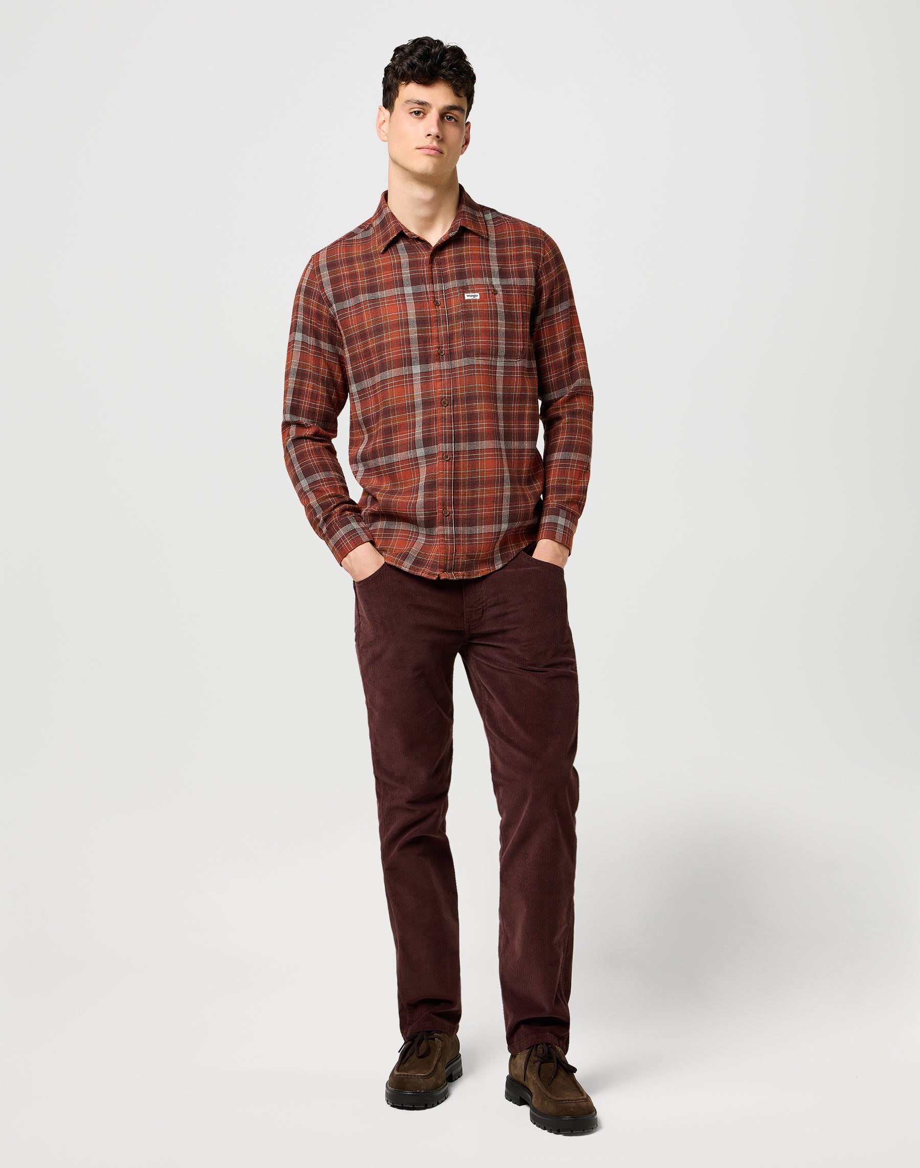 1 pt Flannel Shirt in Fired Brick Chemises Wrangler