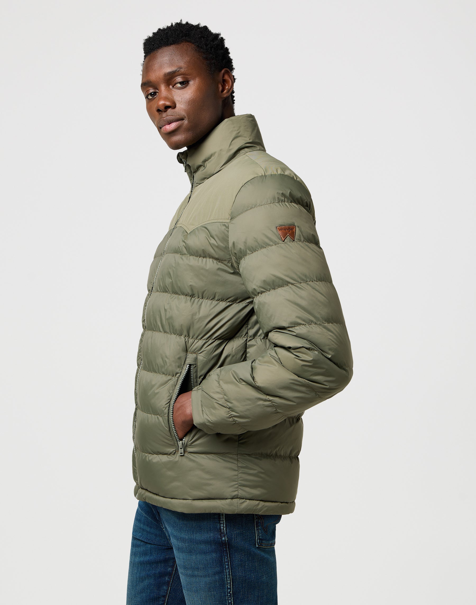 Packable Puffer in Dusty Olive Vestes Wrangler