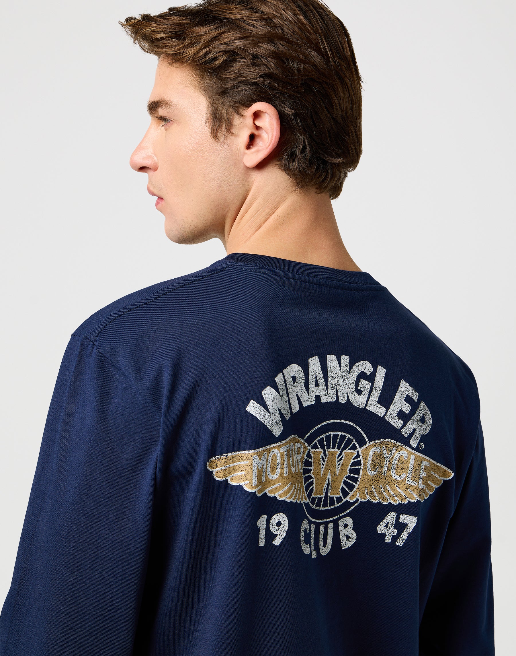 Ls Americana Tee in Navy T-shirts Wrangler