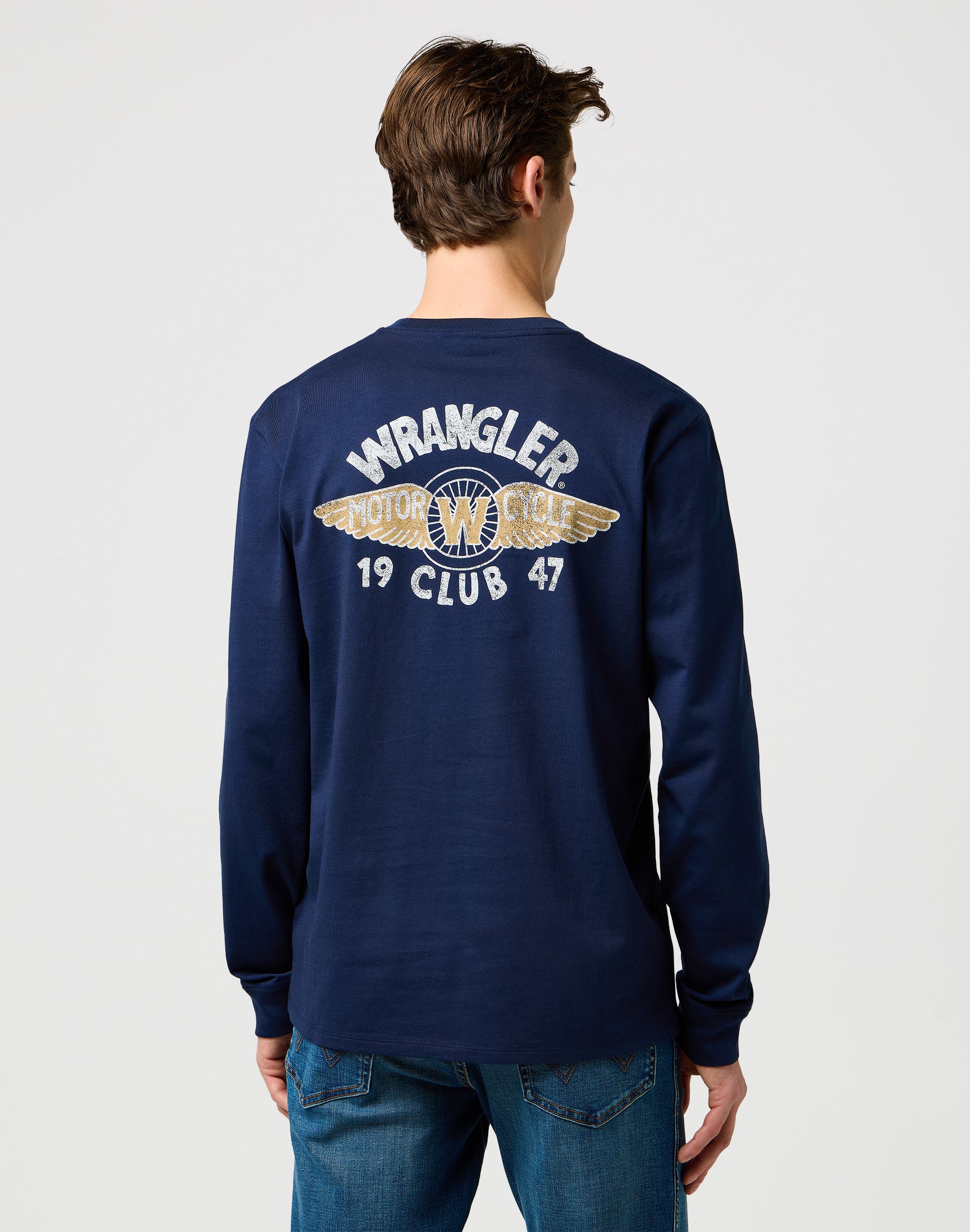 Ls Americana Tee in Navy T-shirts Wrangler