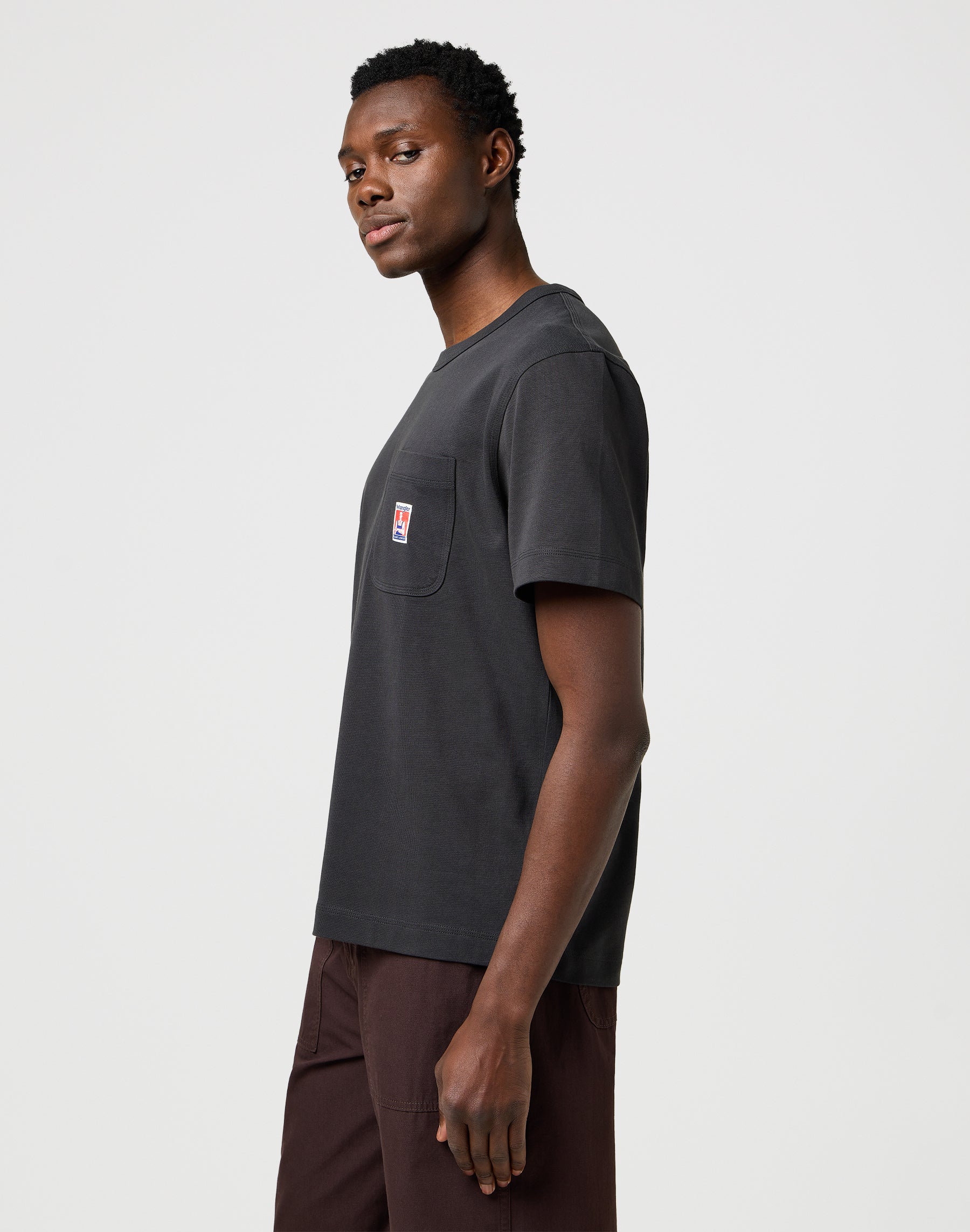 Cj Pocket Tee in Faded Black T-shirts Wrangler