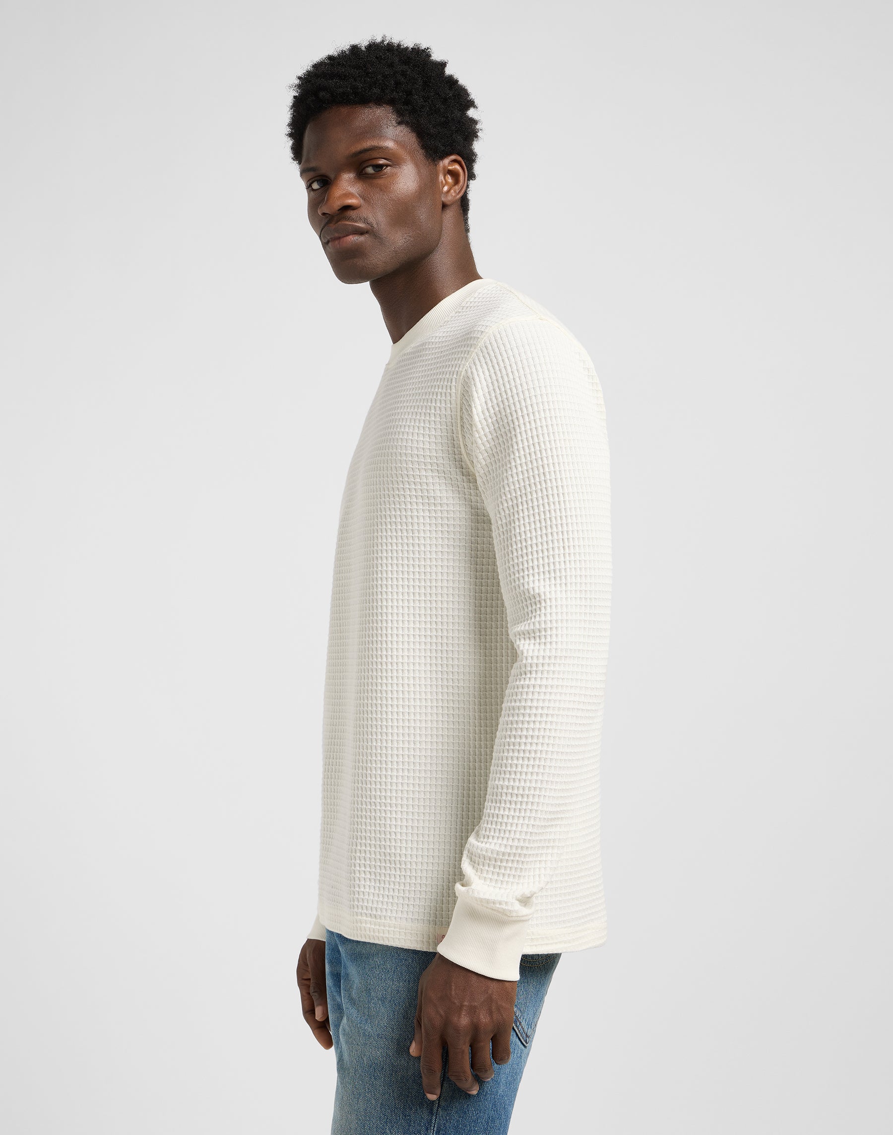 Ls Waffle Tee en écru T-shirts Lee