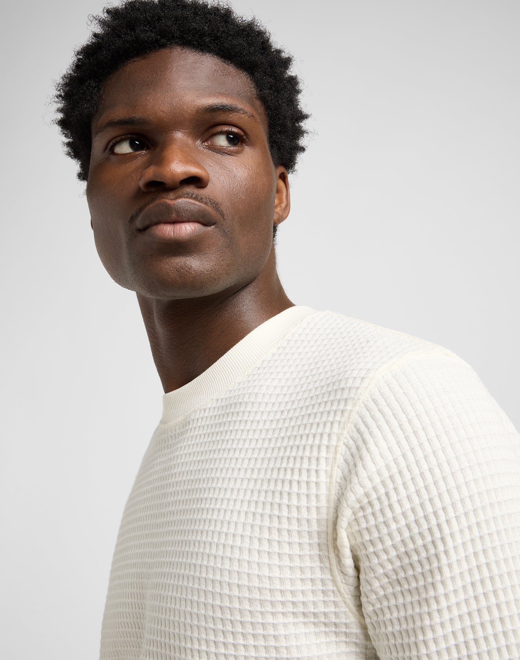 Ls Waffle Tee en écru T-shirts Lee