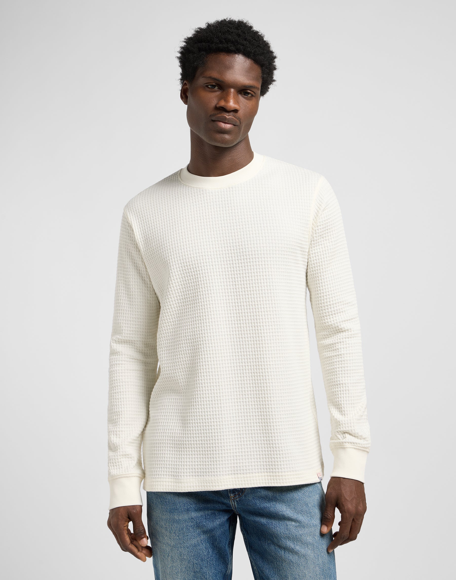 Ls Waffle Tee en écru T-shirts Lee