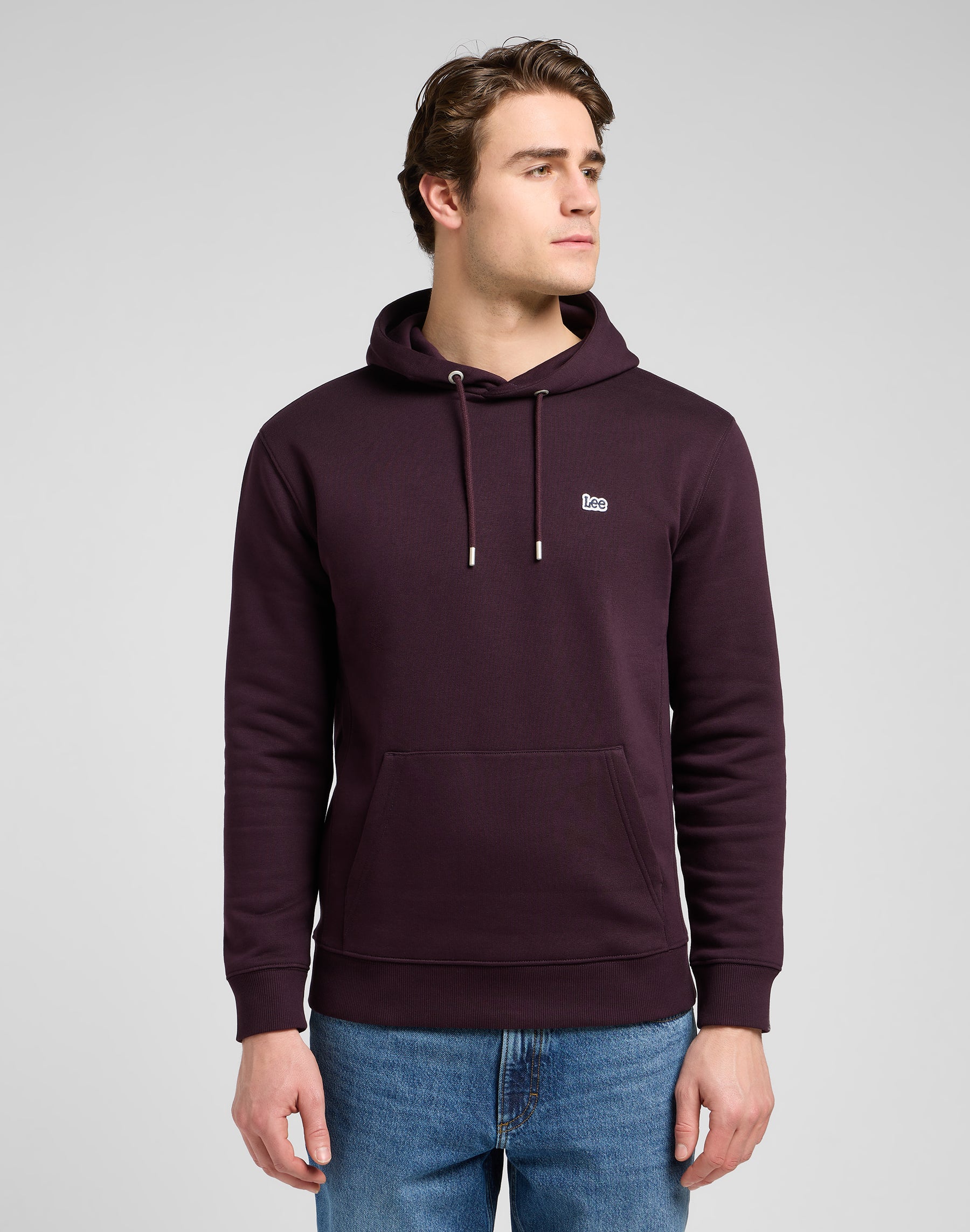 Sweat à capuche Plain in Deep Wine Sweat à capuche Lee