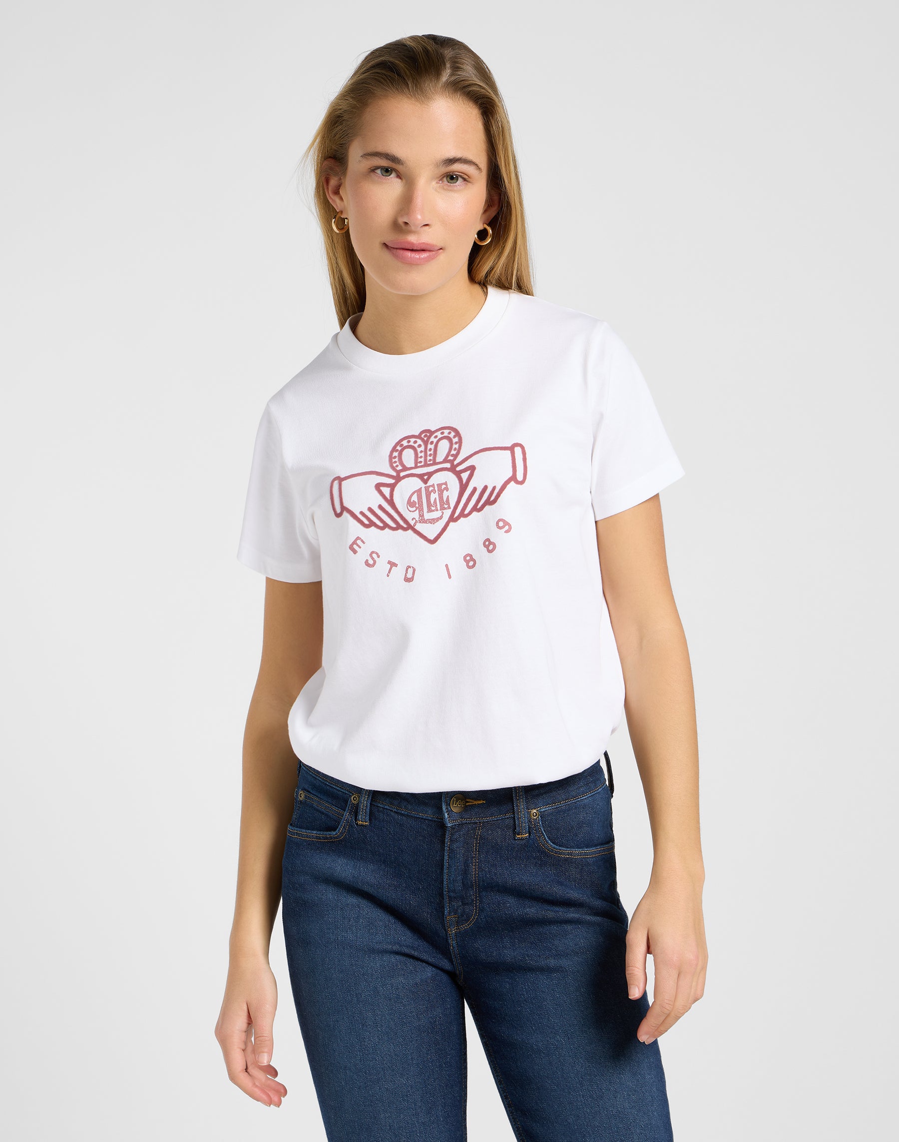 Small Graphic Tee 1 en écru T-shirts Lee