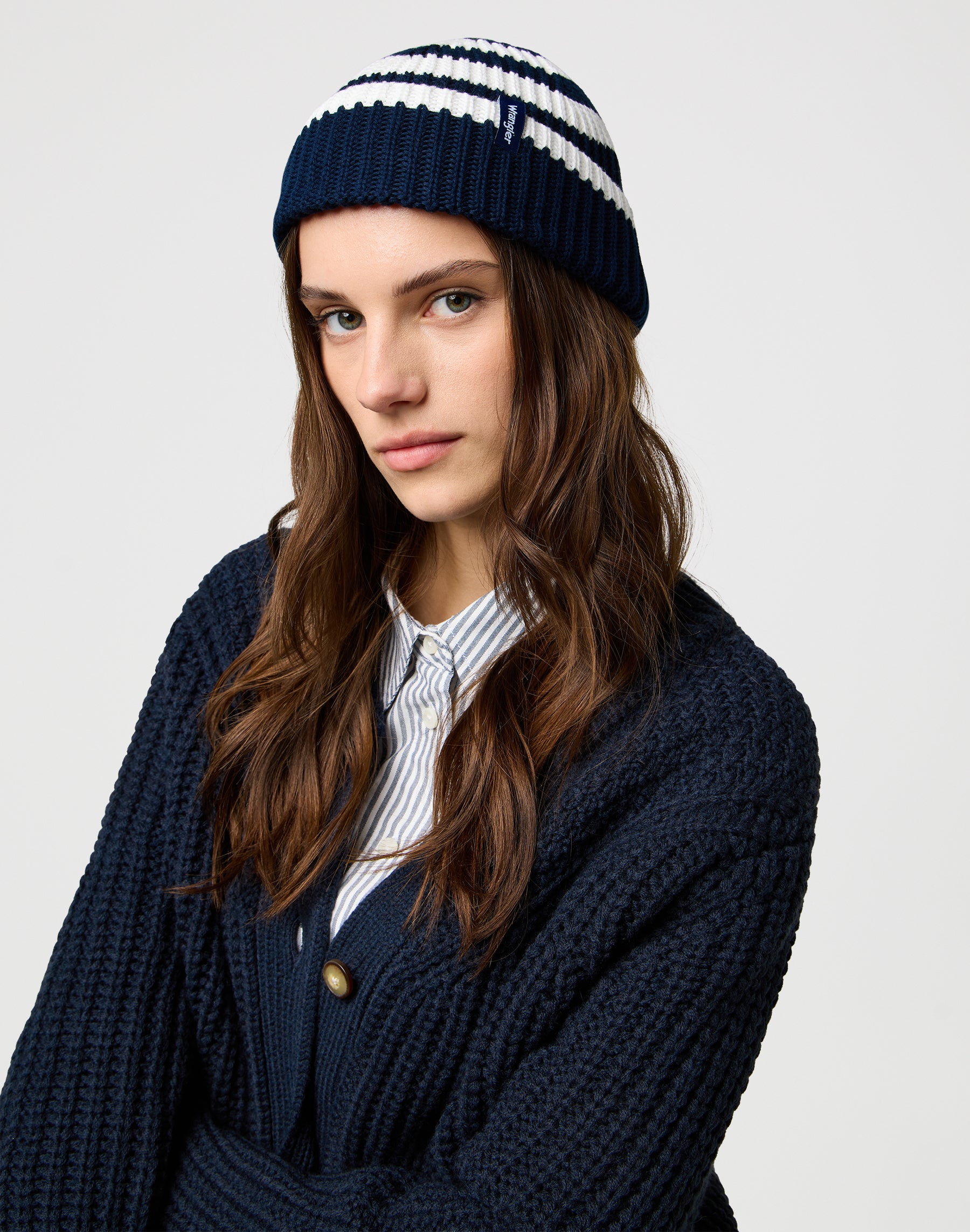 Bonnet Striped in Dark Navy Bonnets Wrangler