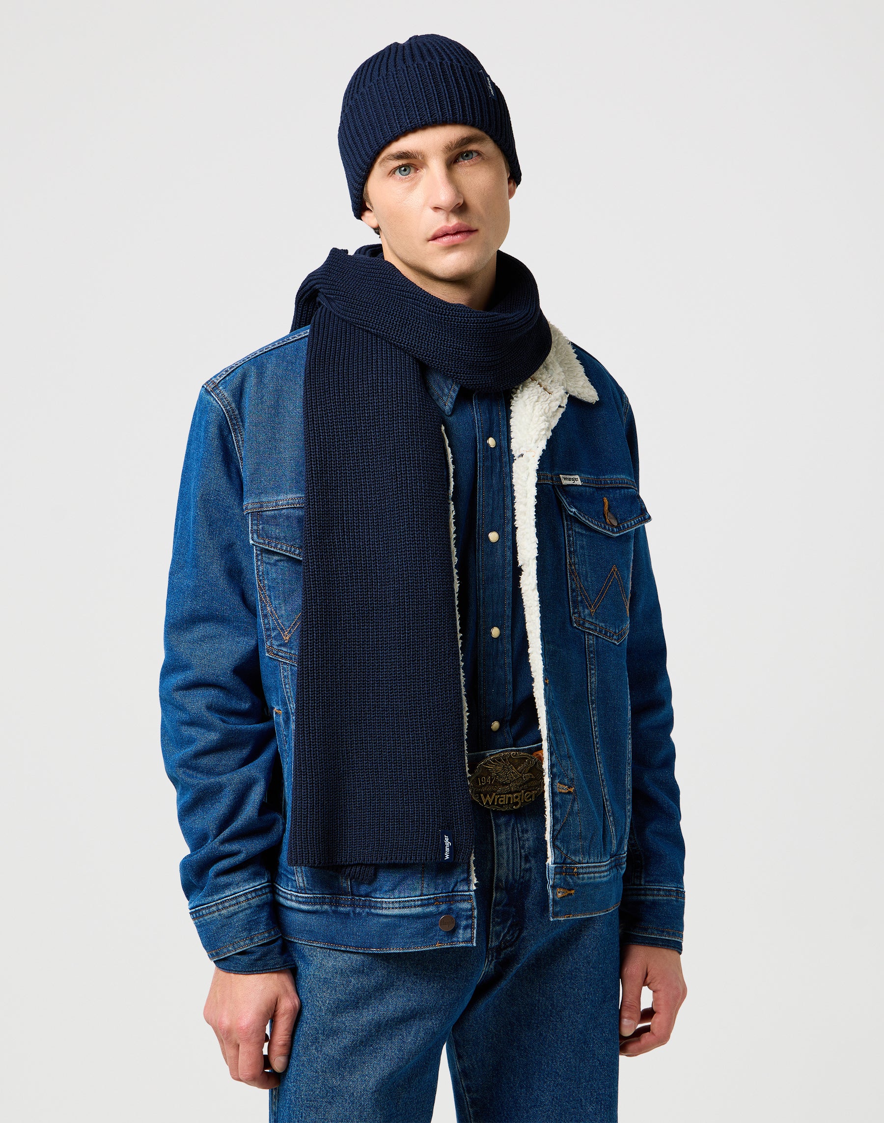 Scarf Beanie Set in Dark Navy Écharpes Wrangler