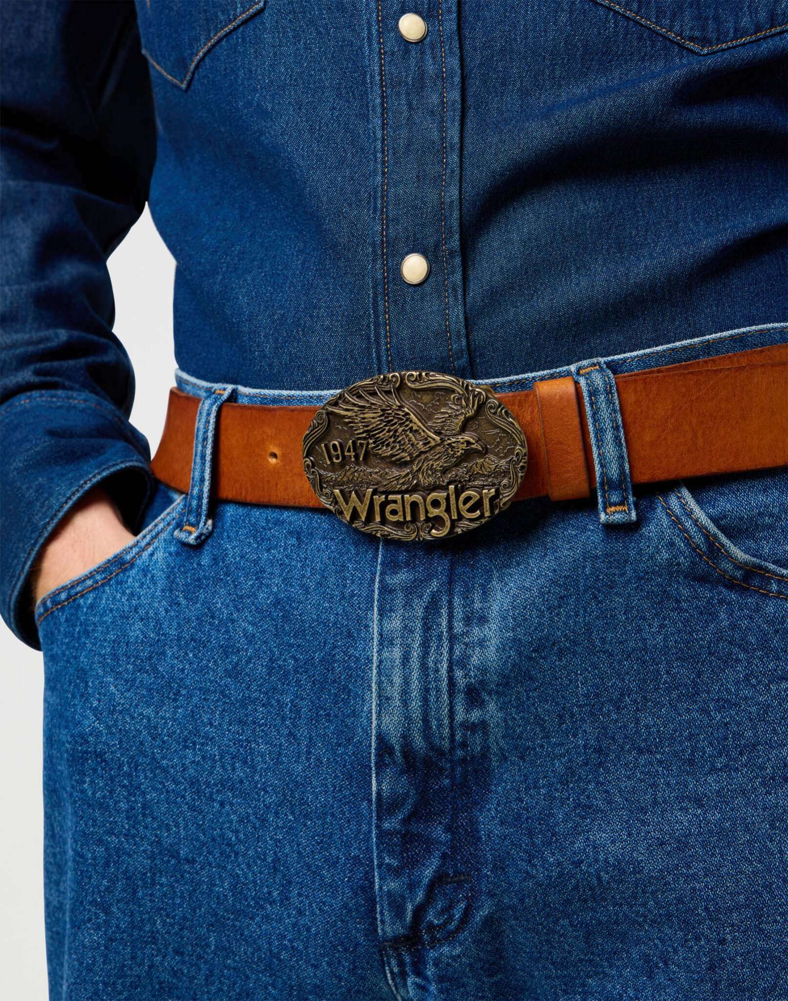 W Eagle Belt in Cognac Ceinture Wrangler