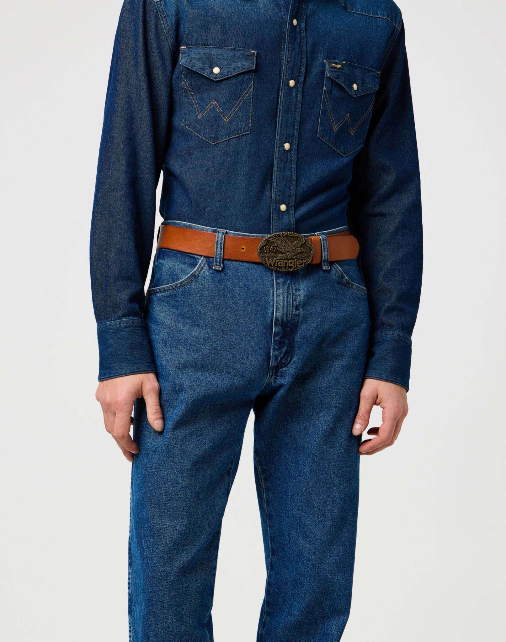 W Eagle Belt in Cognac Ceinture Wrangler