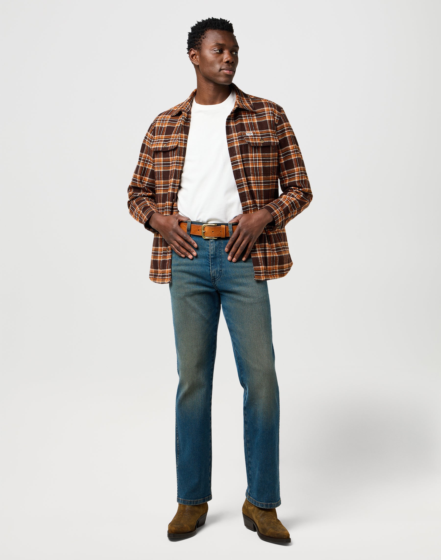 Western Stitch Belt in Cognac Ceinture Wrangler